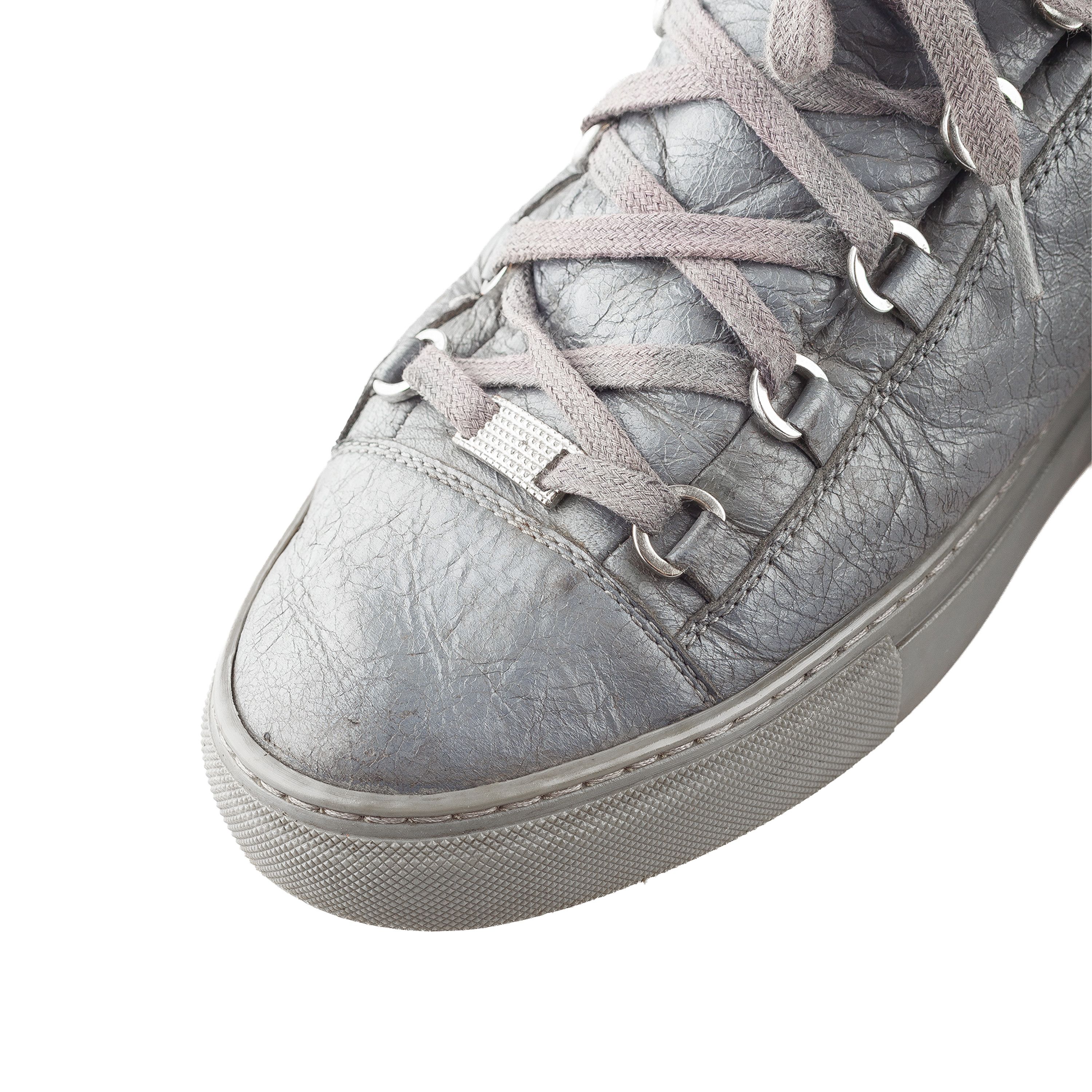 Balenciaga Balenciaga Arena Low Grey Leather Shoes Size US 10 / EU 43 - 7 Thumbnail