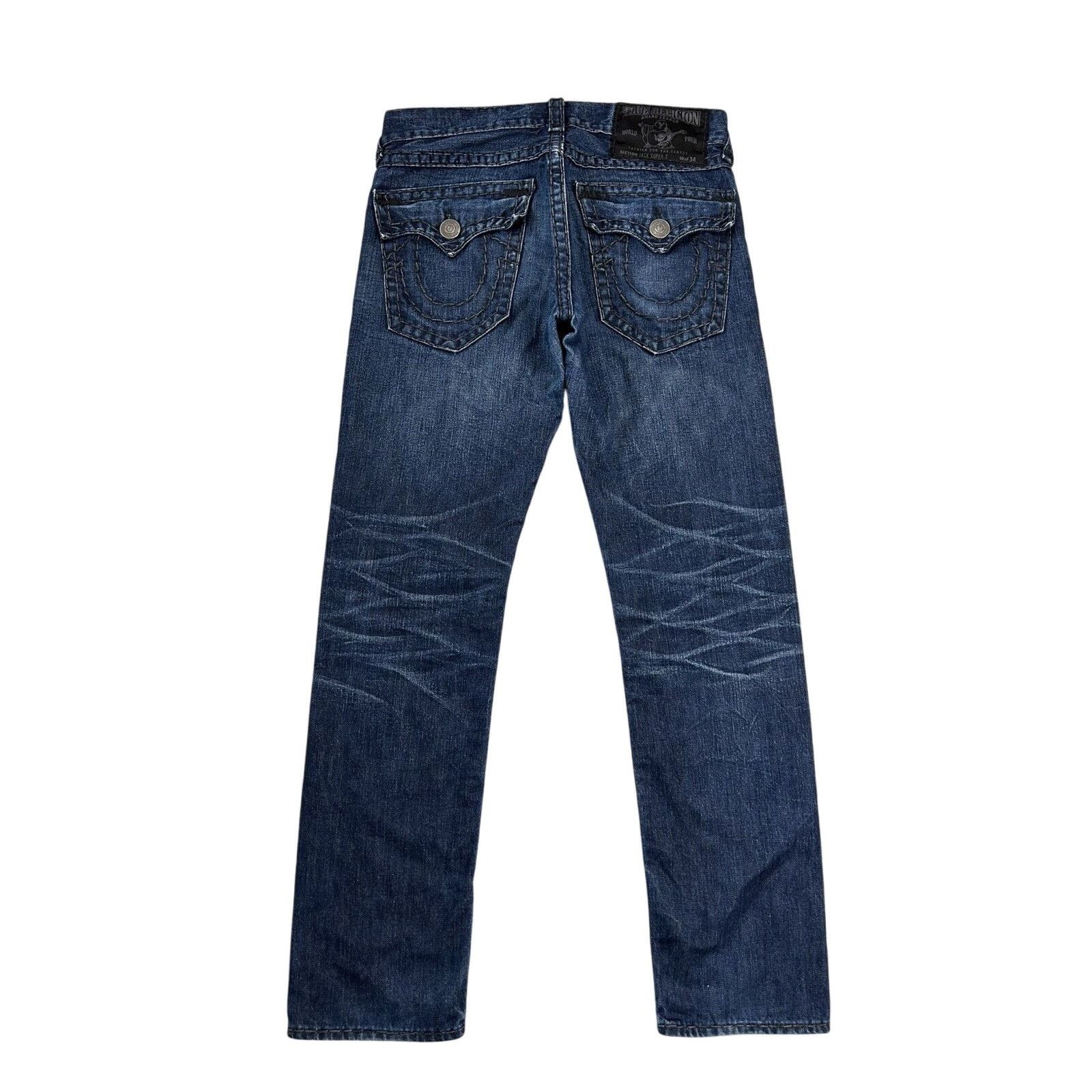 True Religion × Vintage True Religion navy jeans black thick stitching Jack Big QT Size US 32 / EU 48 - 1 Thumbnail