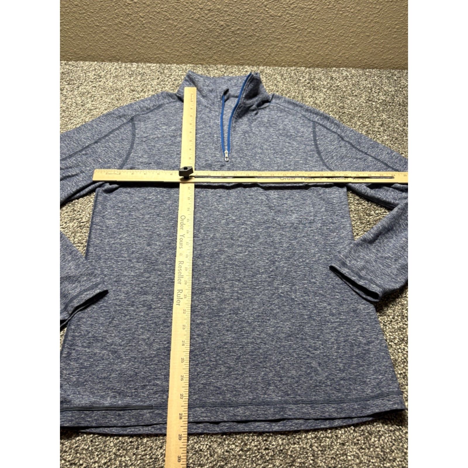 Lululemon Lululemon 1/4 Zip Pullover Mens Small Blue Heather Running Thumb Straps in Cuff Size US S / EU 44-46 / 1 - 5 Thumbnail