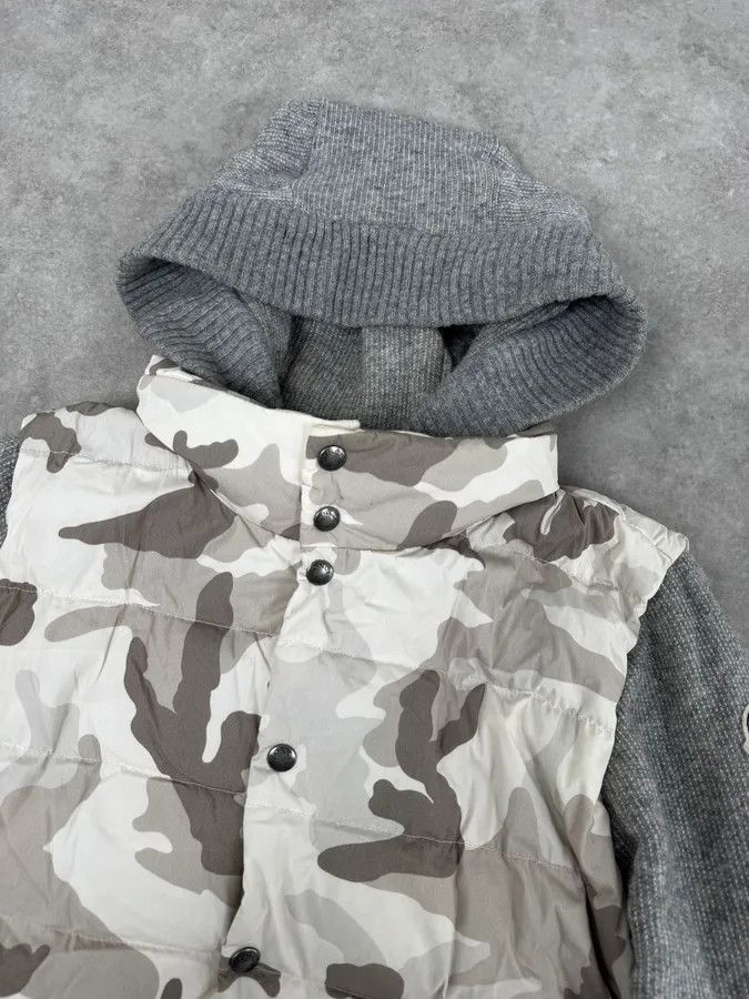 Moncler Moncler Grey Wool Camouflage Hybrid Puffer Jacket Size US L / EU 52-54 / 3 - 6 Thumbnail