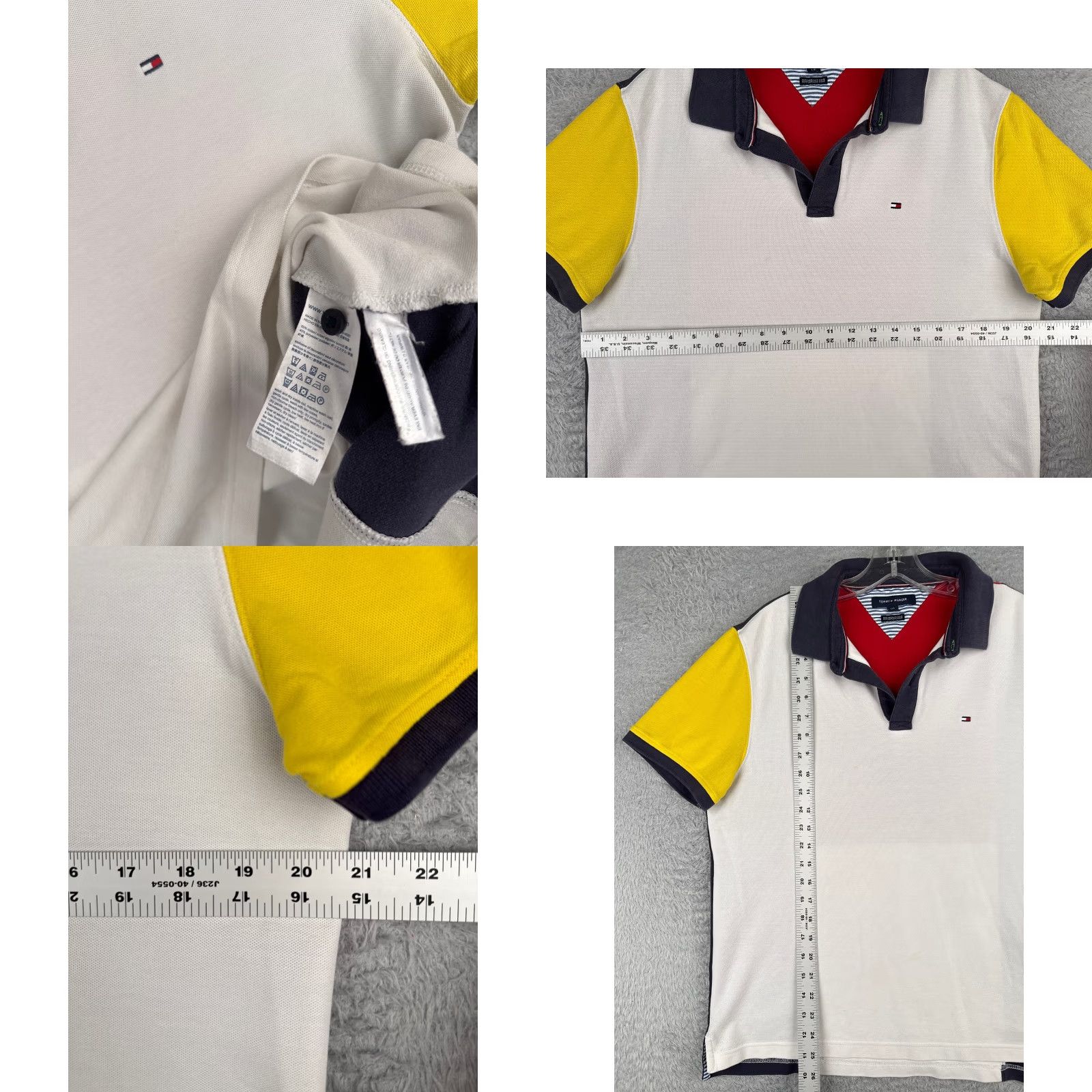 Tommy Hilfiger Tommy Hilfiger Polo Shirt Men L White Colorblock Polo Shirt Slim Fit Casual Polo Shirt Mens Colorblock 40 in Chest Size US L / EU 52-54 / 3 - 8 Thumbnail