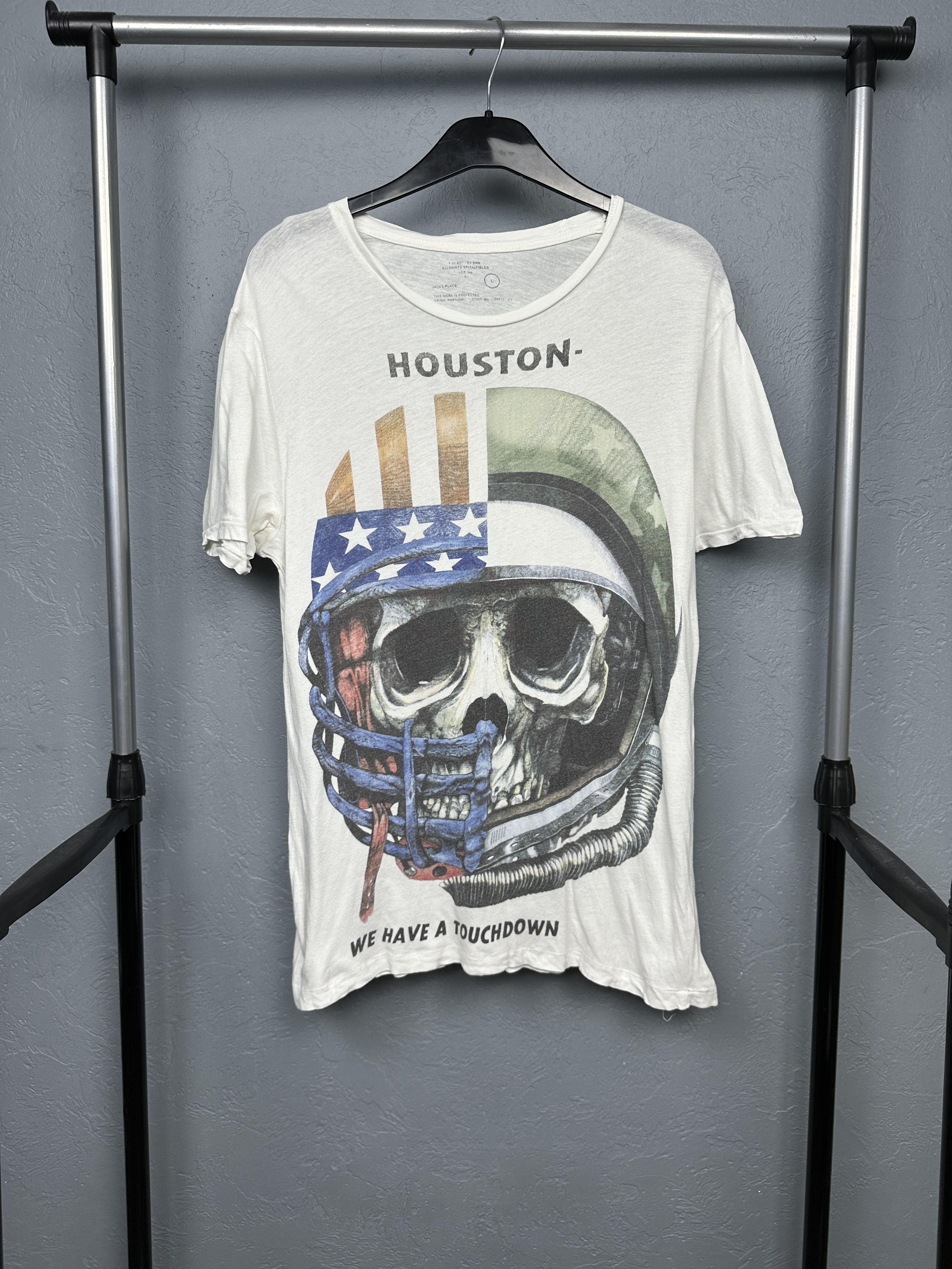 Allsaints Allsaints Mens Houston We Have A Touchdown T-Shirt Tee Size US L / EU 52-54 / 3 - 1 Thumbnail