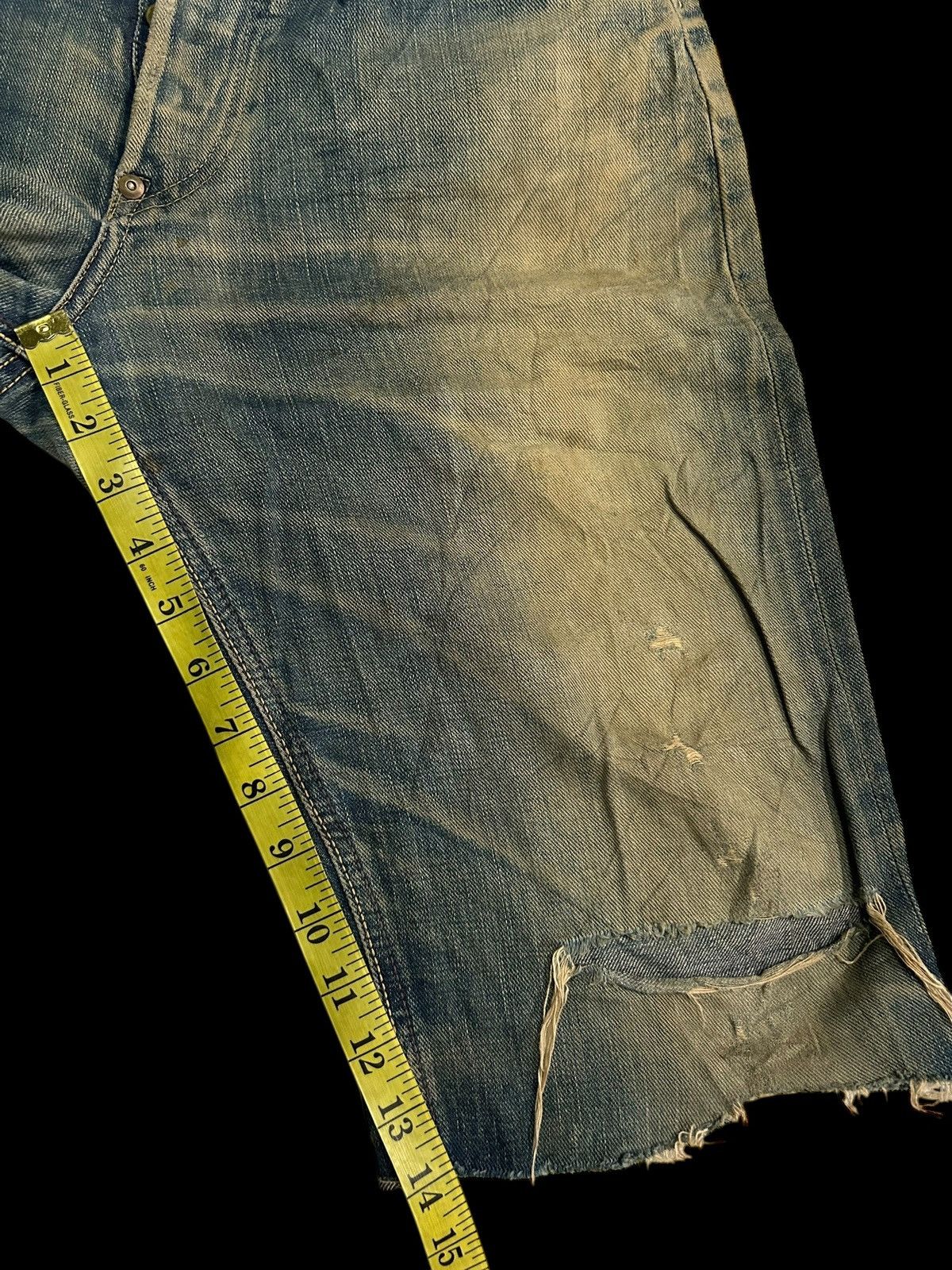 Japanese Brand × Kapital × Vintage Vintage Lee Cowboy Selvedge Distressed Short Denim Jeans Size US 32 / EU 48 - 20 Thumbnail