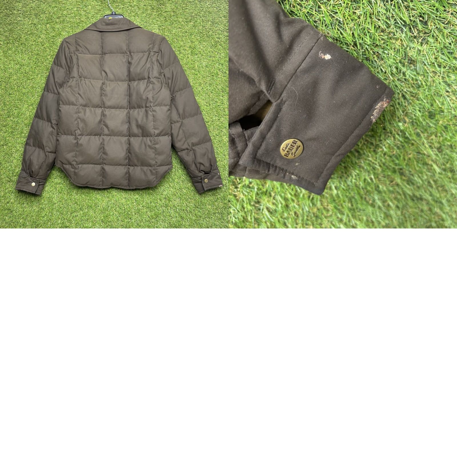 Eddie Bauer Eddie Bauer Down Jacket Womens Small Quilted Puffer Goose Down Snap Close Olive Green Brown Quilted Bodywarmer Womens Regular Jacket Size S / US 4 / IT 40 - 9 Thumbnail