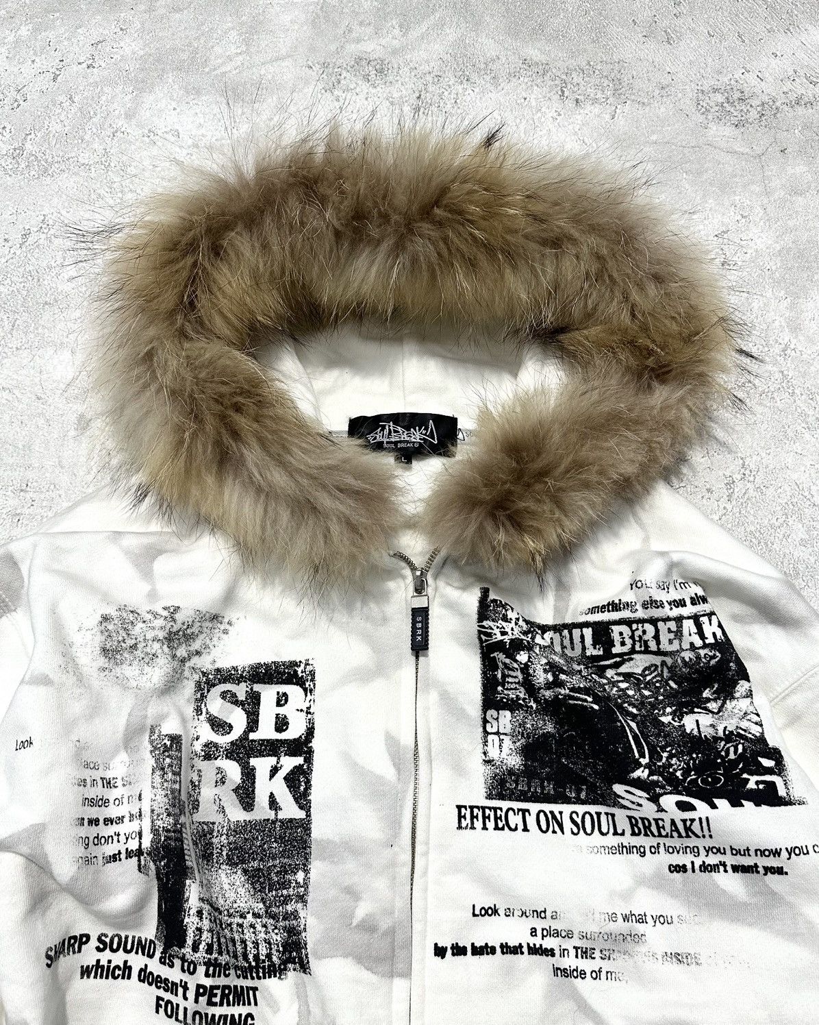 If Six Was Nine × Le Grande Bleu (L.G.B.) Y2k Soul Break Poem Dyed Fur Hoodie Lgb Ifsixwasnine Style Size US L / EU 52-54 / 3 - 2 Thumbnail