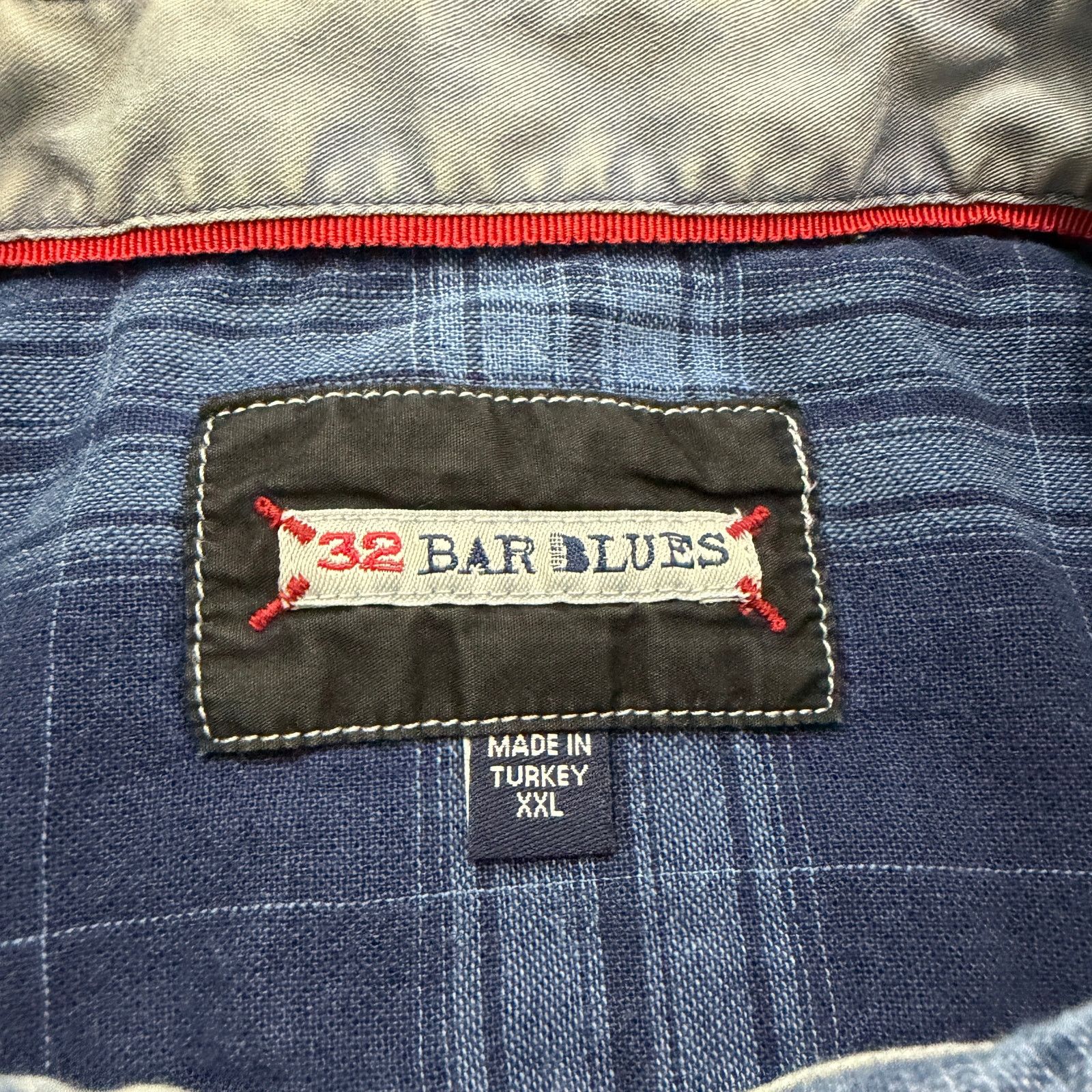 Vintage 32 Bar Blues Button Down Shirt Men's 2XL Blue Plaid Preppy Size US XXL / EU 58 / 5 - 4 Thumbnail