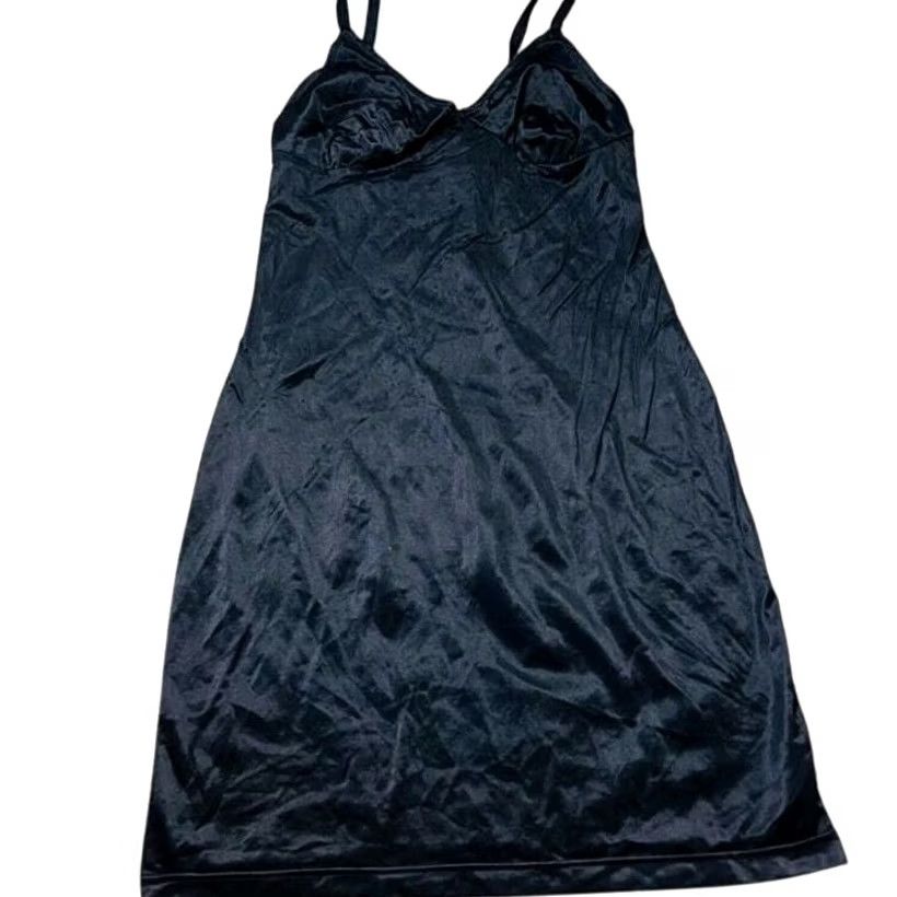 Vintage VINTAGE Relish Slip Mini Dress Black M Women's 90s Boho Short Casual Shirt/Dress Size M / US 6-8 / IT 42-44 - 2 Thumbnail