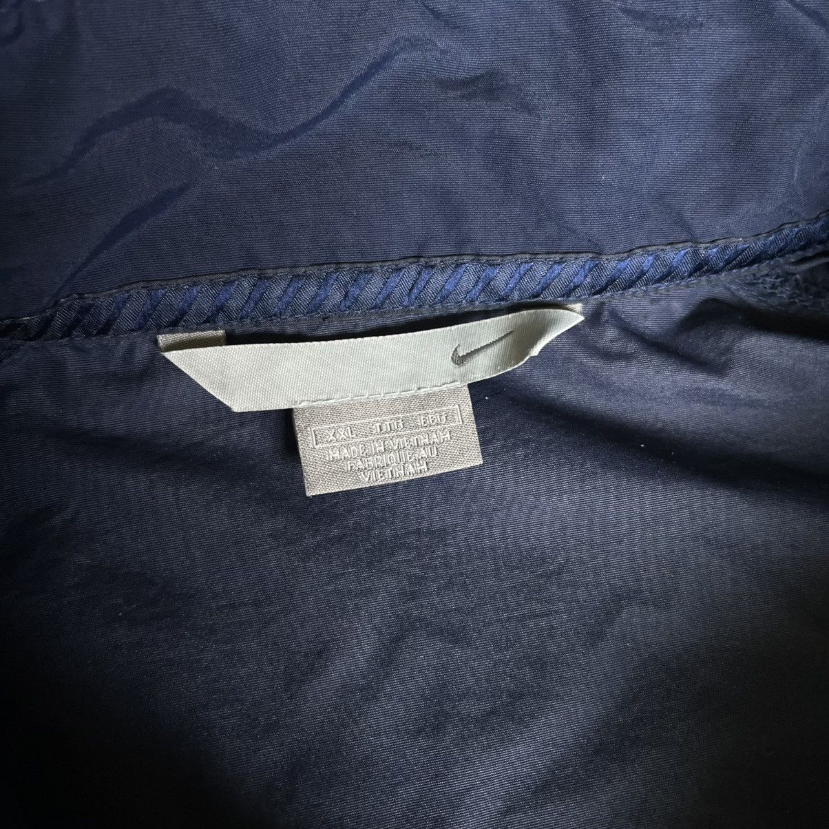 Nike × Vintage Vintage 2000s Nike Swoosh Center Logo Zip Track Jacket Navy Size US XXL / EU 58 / 5 - 6 Thumbnail