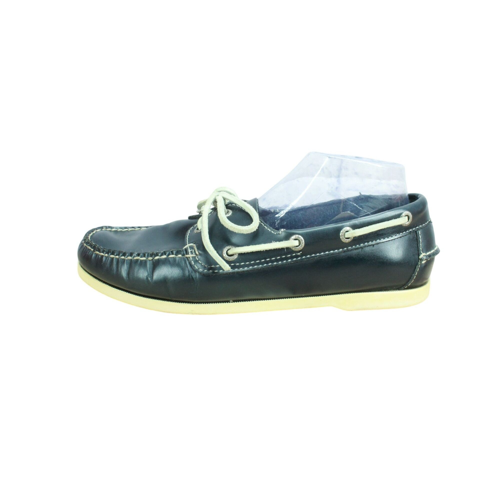 L.L. Bean LL Bean Navy Blue Leather Slip-On Boat Loafers Size US 9.5 / EU 42-43 - 1 Thumbnail
