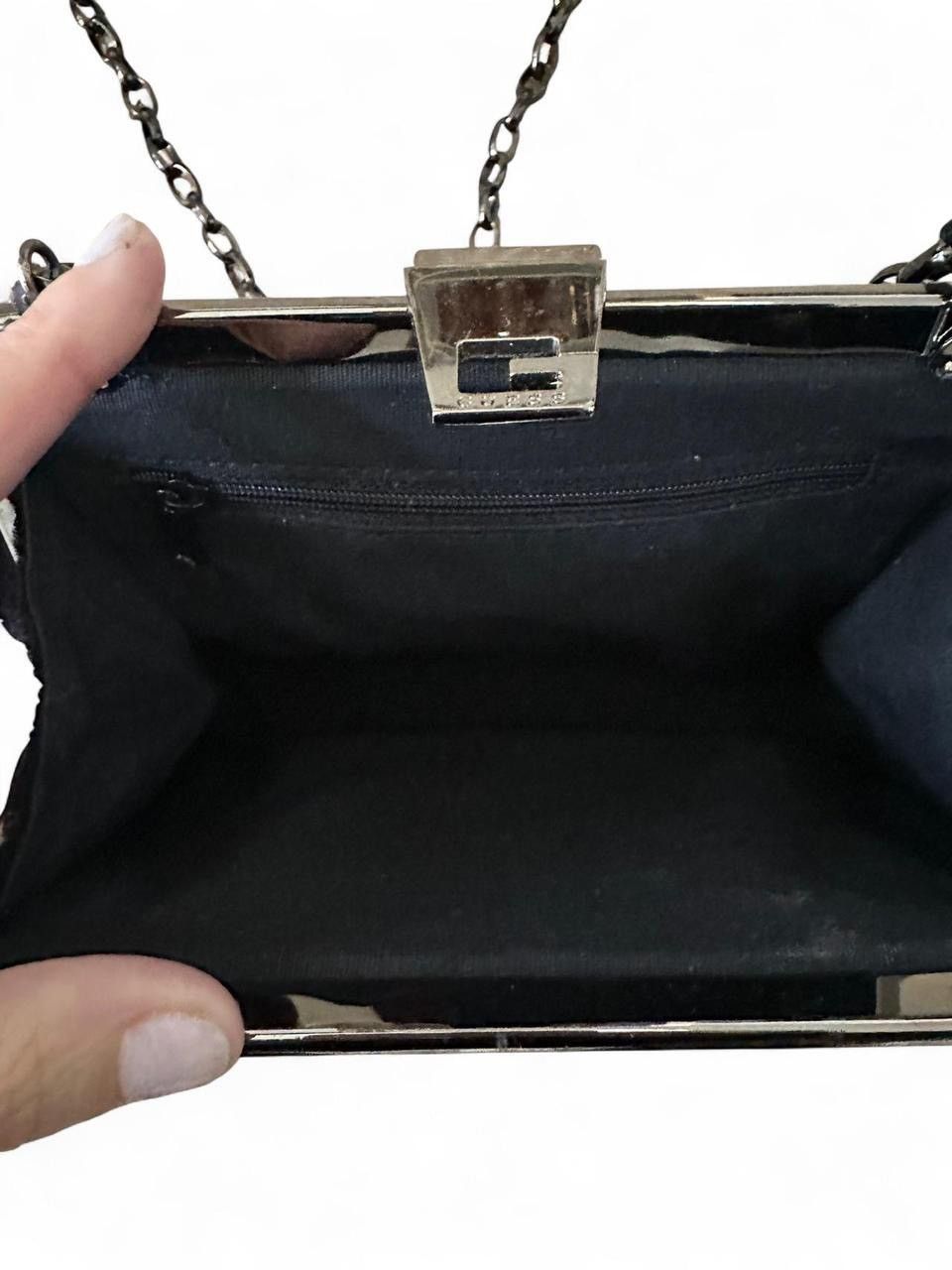 Guess Guess black velvet chain evening bag – minimalist Y2K Size ONE SIZE - 4 Thumbnail