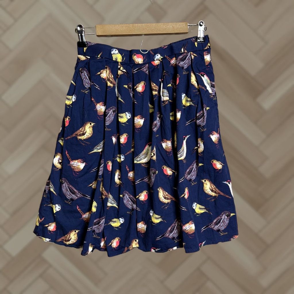 Vintage VINTAGE Womens Grace Karin All Over Bird Print Skirt Sz Small Pockets Size 28" / US 6 / IT 42 - 1 Thumbnail
