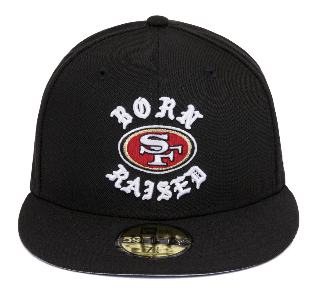 キャップ BORN X RAISED + 49ERS FITTED ROCKER HAT 7 1/8) BORN X RAISED + 49ERS FITTED ROCKER HAT: BLACK