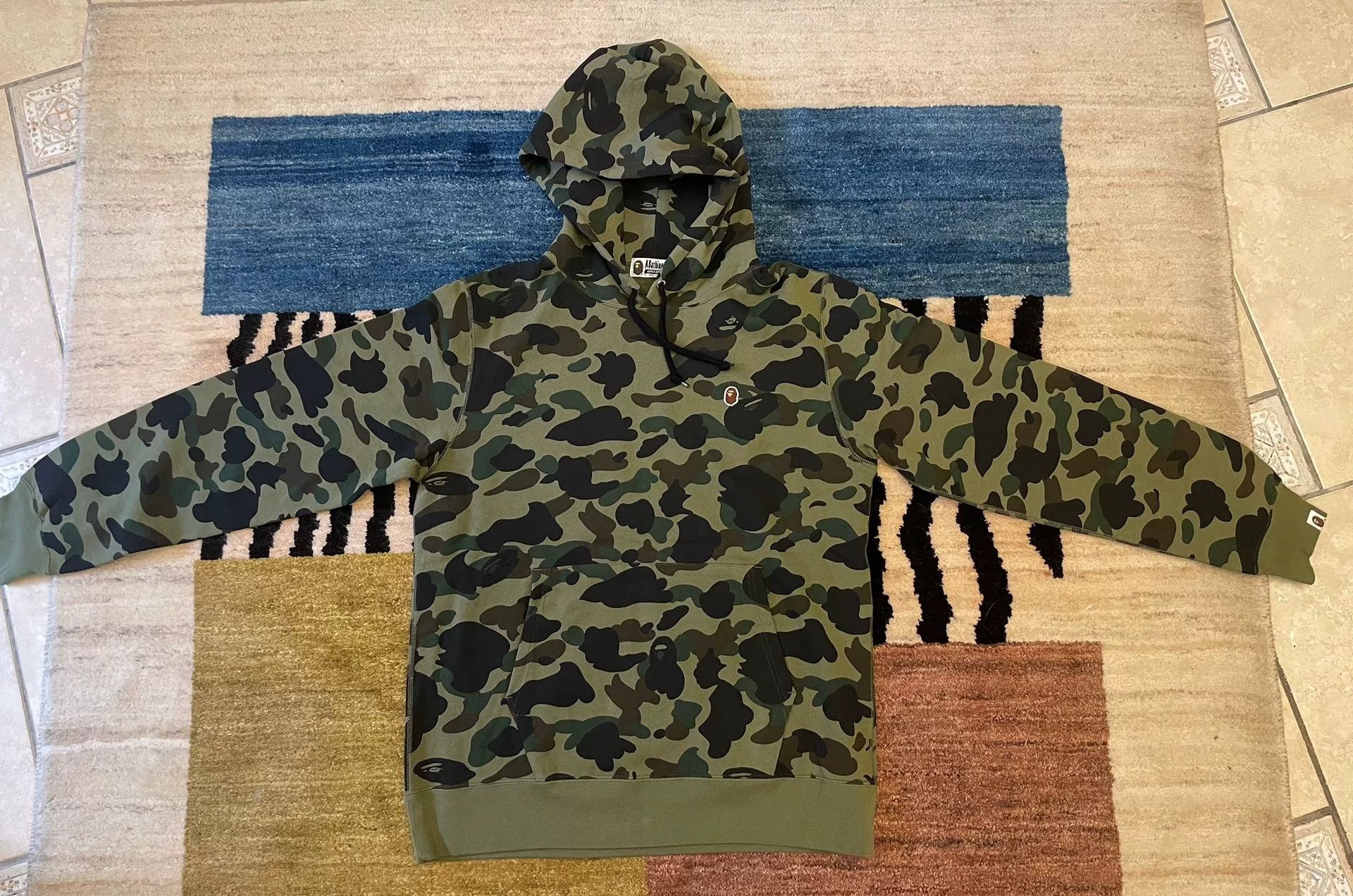 Bape Bape Classic Green Camo Hoodie Size US XXL / EU 58 / 5 - 1 Thumbnail