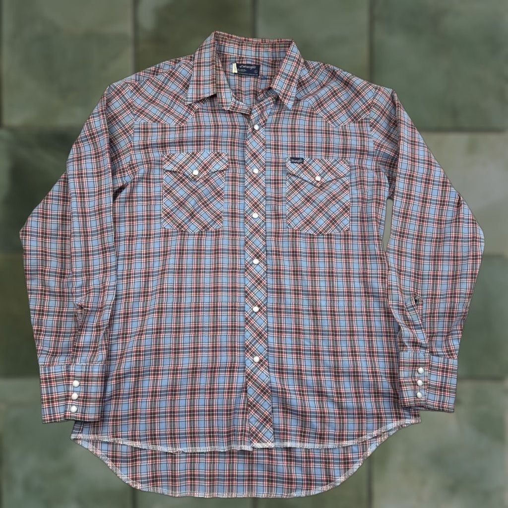 Wrangler VINTAGE Wrangler Western Button Up Shirt Adult Large Plaid Cowboys Pearl Snap 90s Mens Size US L / EU 52-54 / 3 - 1 Thumbnail
