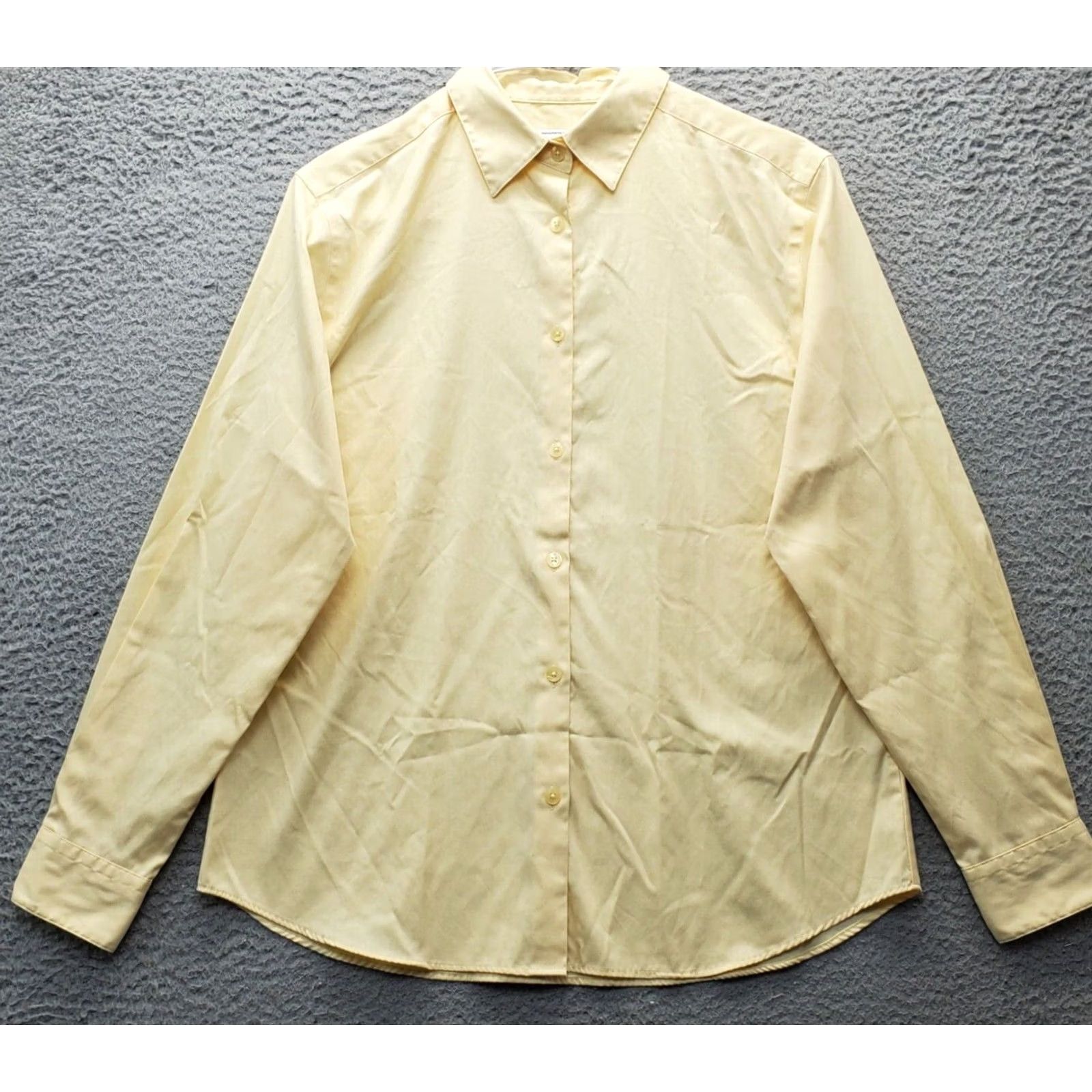 Pendleton Pendleton Shirt Womens Size 6 Yellow Solid Cotton Long Sleeve Button-Down Shirt Size M / US 6-8 / IT 42-44 - 2 Thumbnail