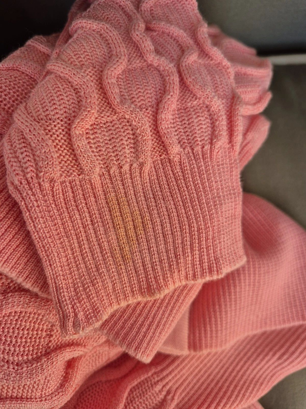 St. John Sweater Santana Cable Knit Coral Wool Blend Button Up Cardi Size L / US 10 / IT 46 - 11 Thumbnail