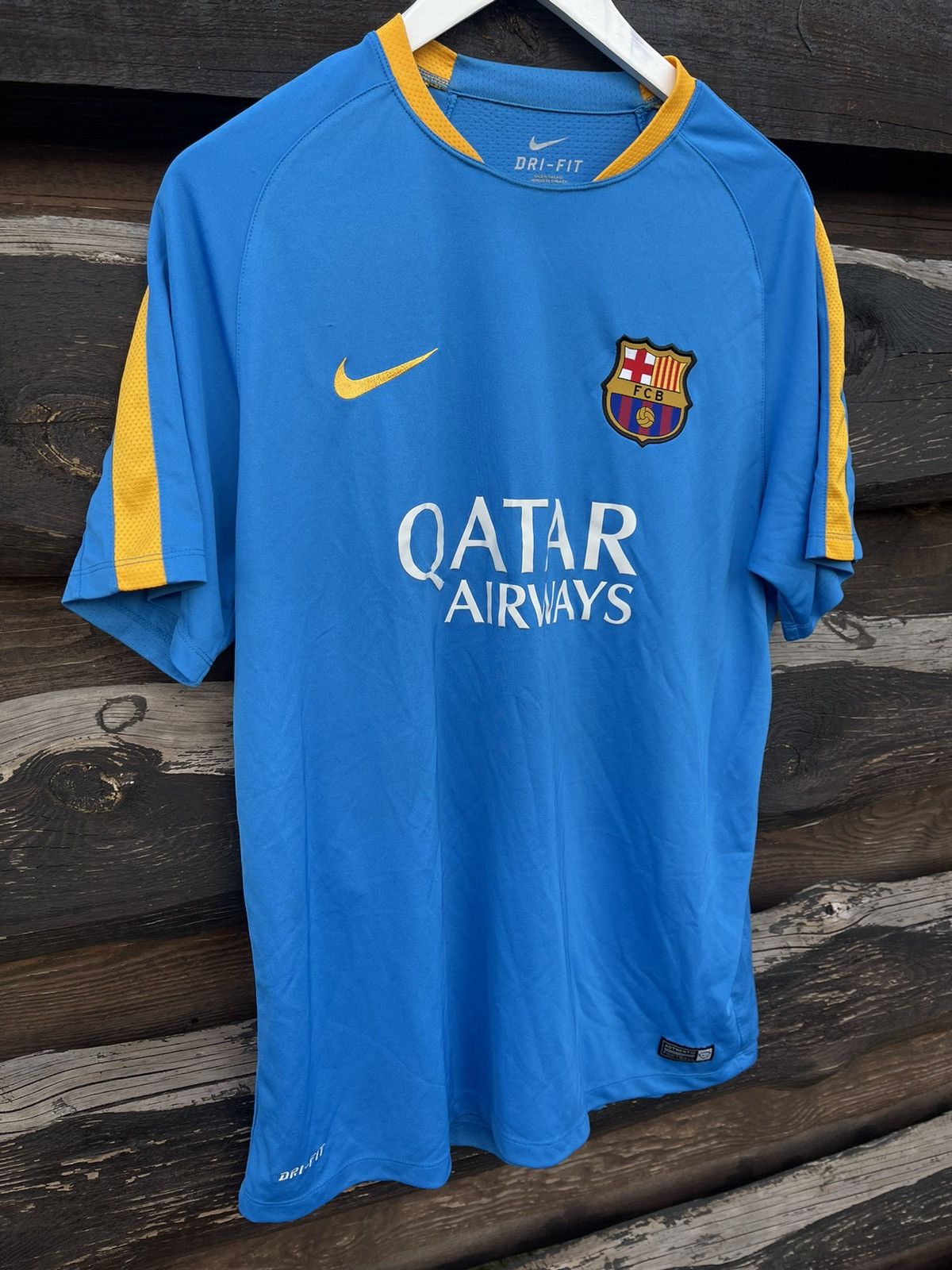 Nike 2015 Nike Barcelona blue soccer jersey Size US XL / EU 56 / 4 - 3 Thumbnail