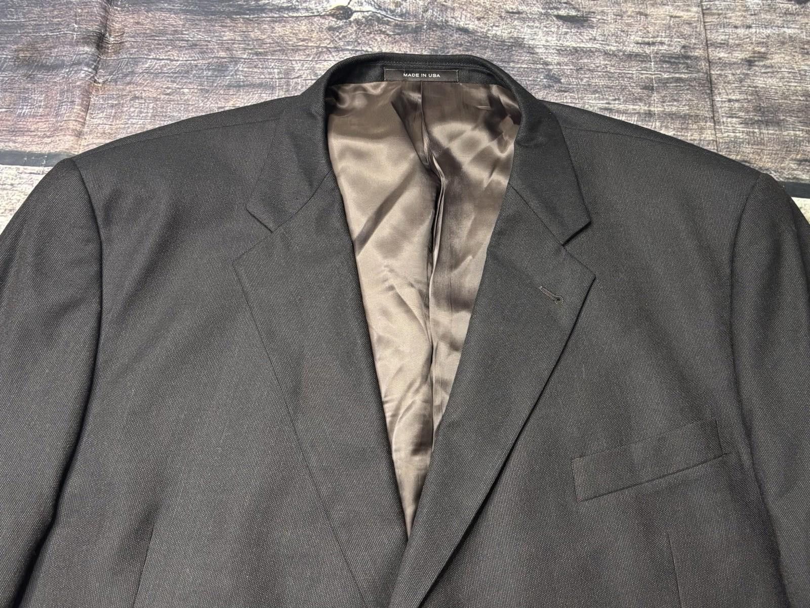 Joseph Abboud Loro Piana Blazer Jacket Mens 44R Super 120s Wool Brown USA Size 44R - 5 Thumbnail