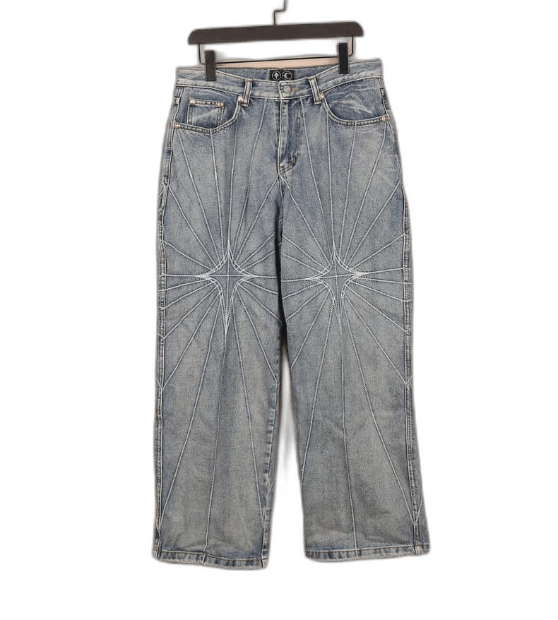 Anonymous Club Thug Club FW23 Ray Embroidery Jeans Size US 30 / EU 46 - 1 Thumbnail