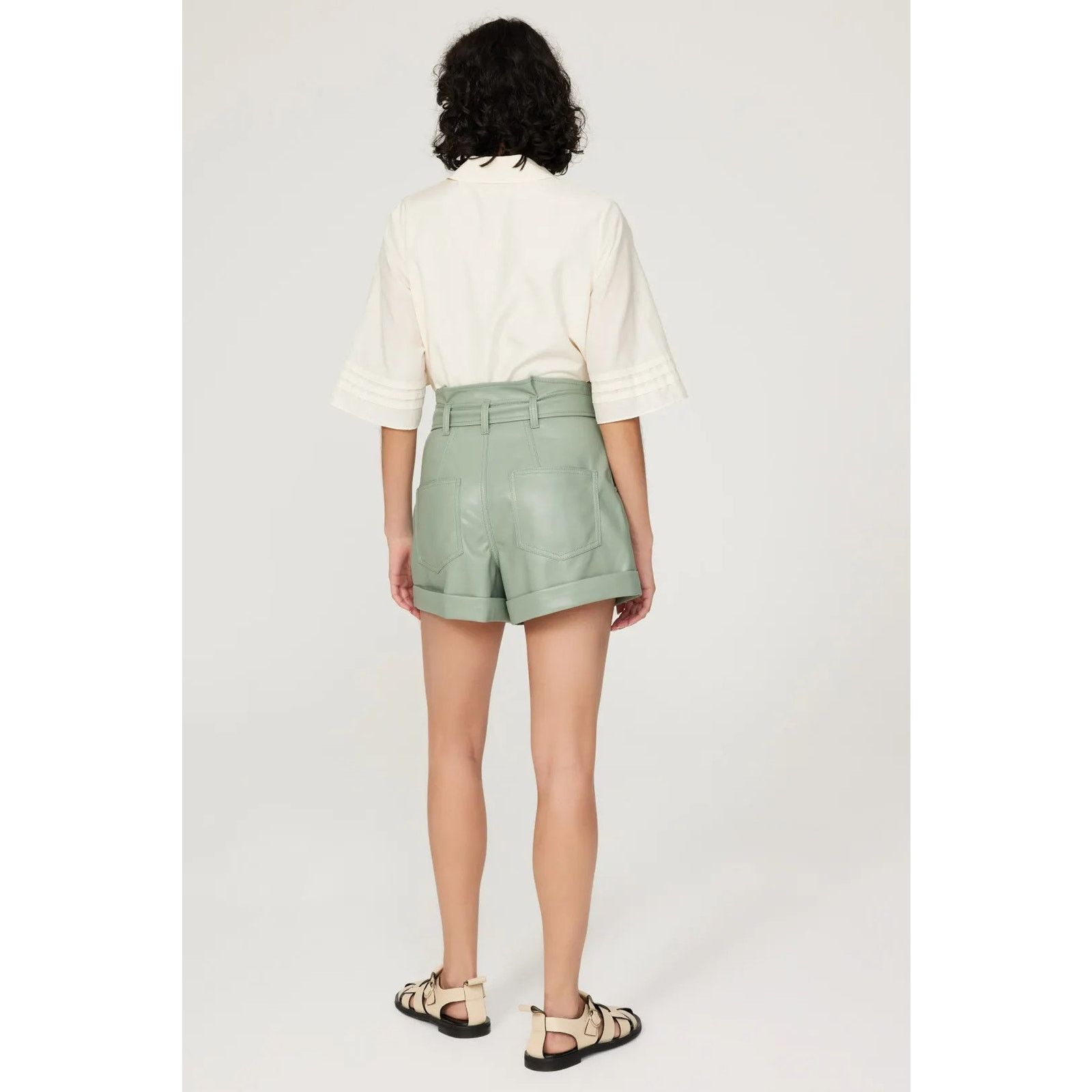 Marissa Webb Marissa Webb Faux Leather Shorts in Green Size 30" / US 8 / IT 44 - 3 Thumbnail