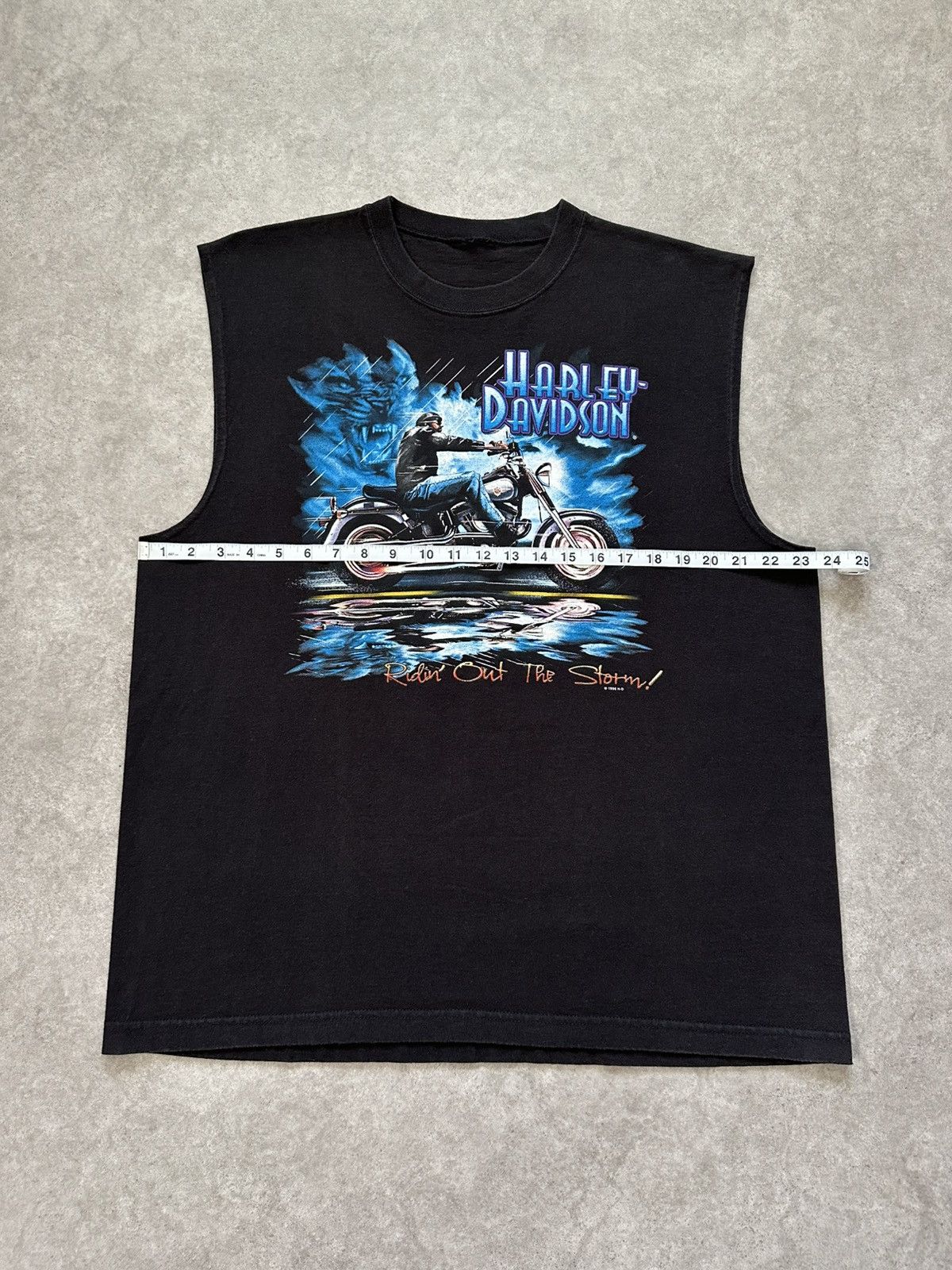 Harley Davidson Harley Davidson Sleeveless Shirt 90s Biker Punk Chopped Tee Size US XL / EU 56 / 4 - 8 Thumbnail