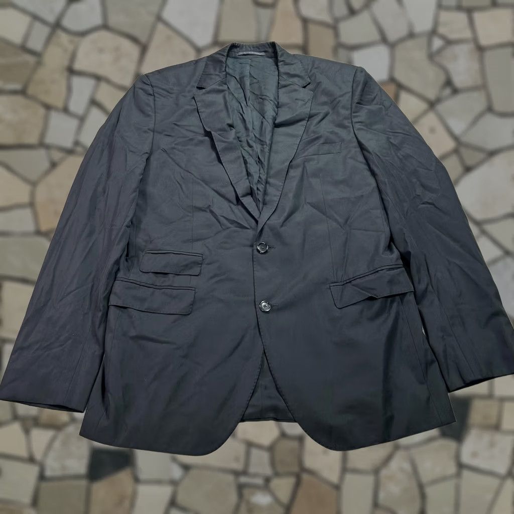 Hugo Boss VINTAGE BOSS Hugo Boss Blazer Mens 42L Black Virgin Wool Made in Slovakia Selection Tailored Line 2 Button Notch Lapel Wool Jacket Coat Mens Size 42R - 1 Thumbnail