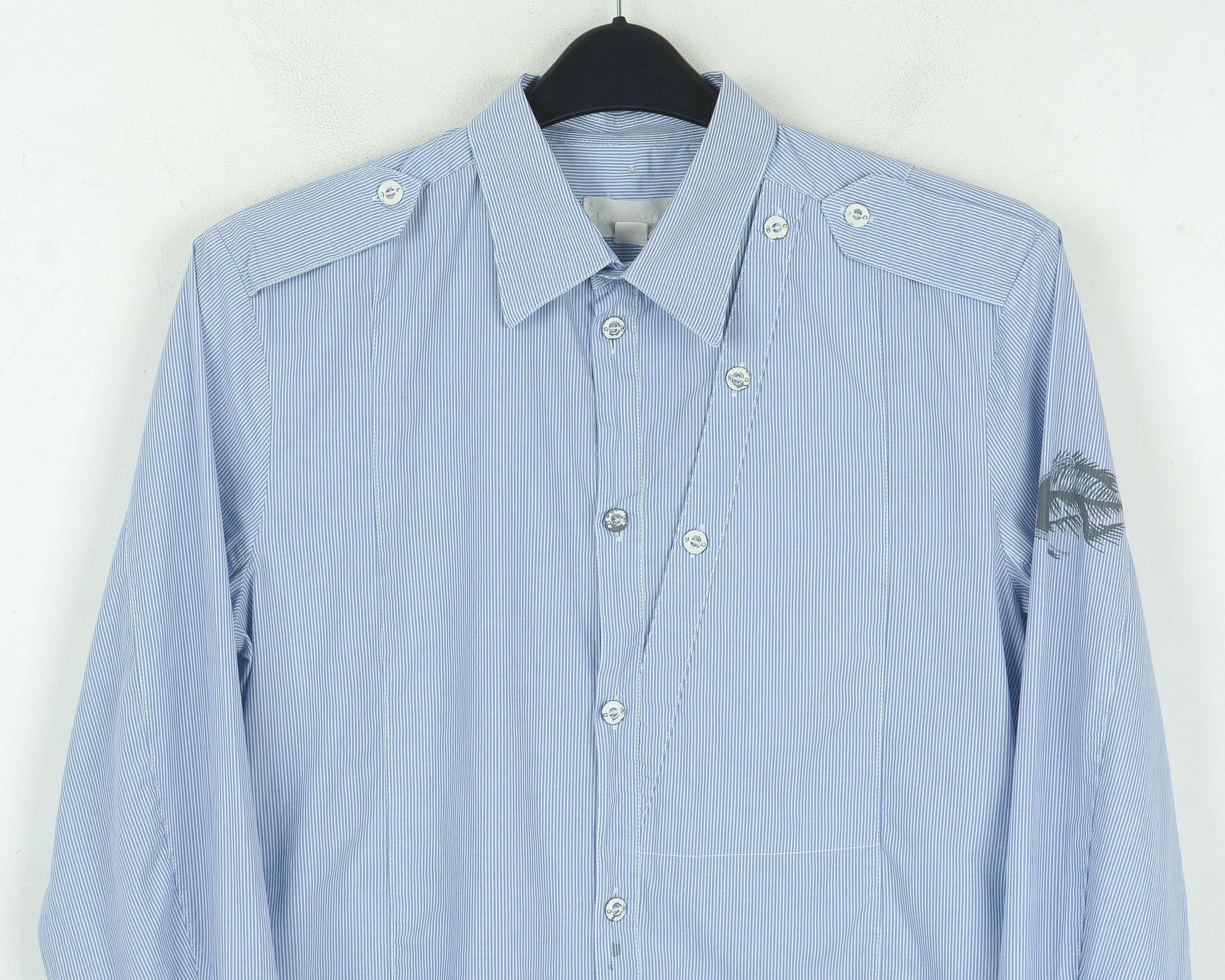 Diesel Casual Shirt Button Up Pinstriped Cotton Long Sleeve Formal Size US L / EU 52-54 / 3 - 2 Thumbnail