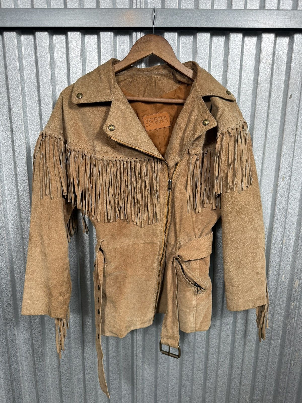 Other Insane Victoria Leather Hide Fringe Western Country Jacket Size M / US 6-8 / IT 42-44 - 10 Thumbnail
