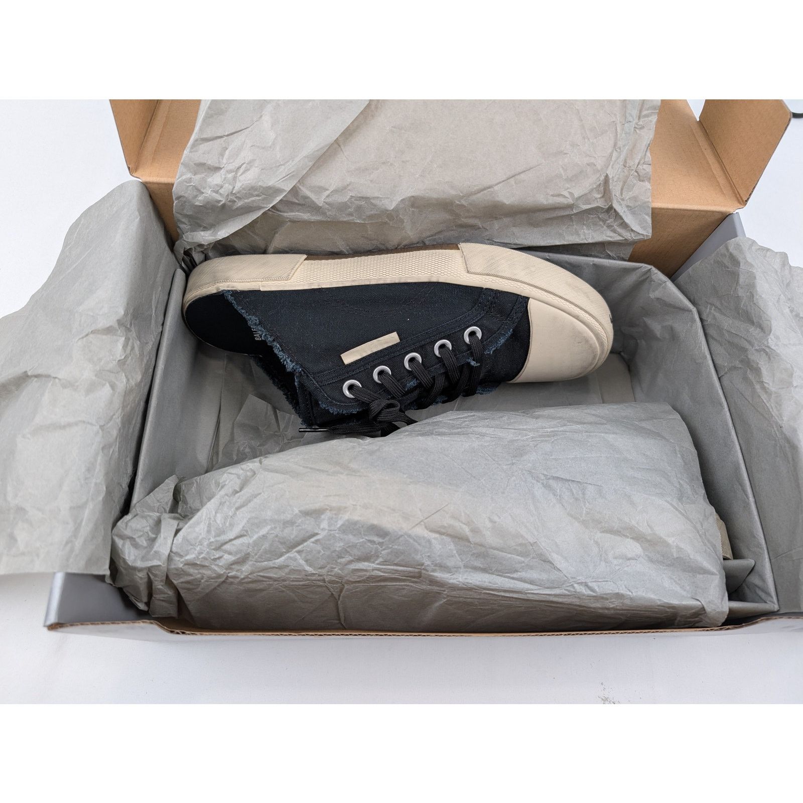 Balenciaga o1rshd1 Paris Mule Destroyed Mule VLUC in Black/White Size US 8 / EU 41 - 22 Thumbnail