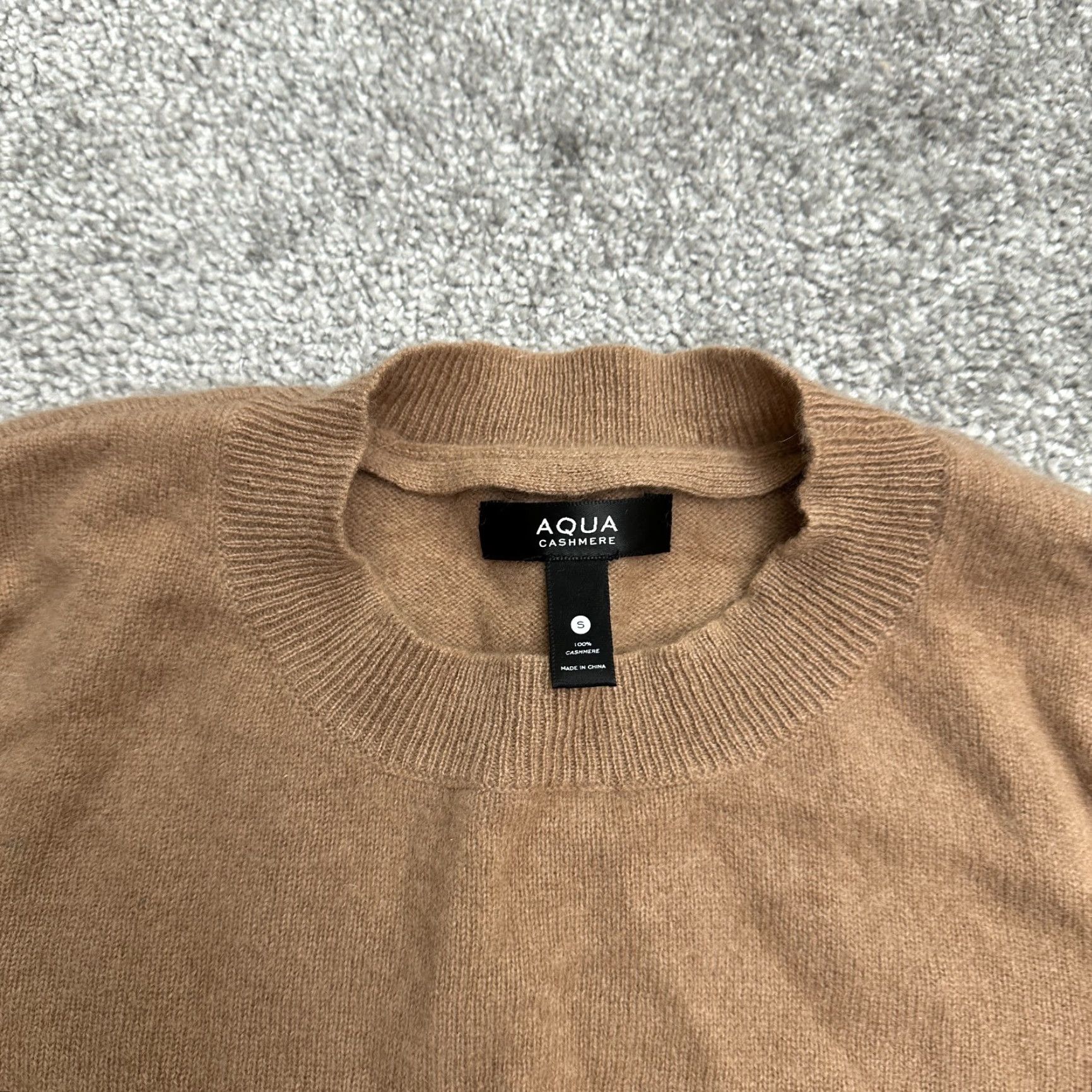 AQUA Aqua Cashmere Sweater Shirt Womens Small Brown Crew Neck Pullover Adult Small Brown Classic Designer Size S / US 4 / IT 40 - 3 Thumbnail