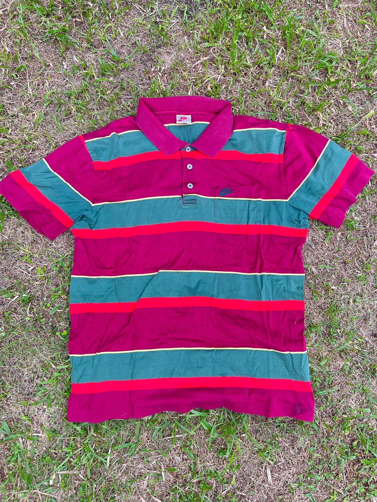 Nike × Vintage Vintage Nike Pocket Stripe Polo Size US M / EU 48-50 / 2 - 1 Thumbnail