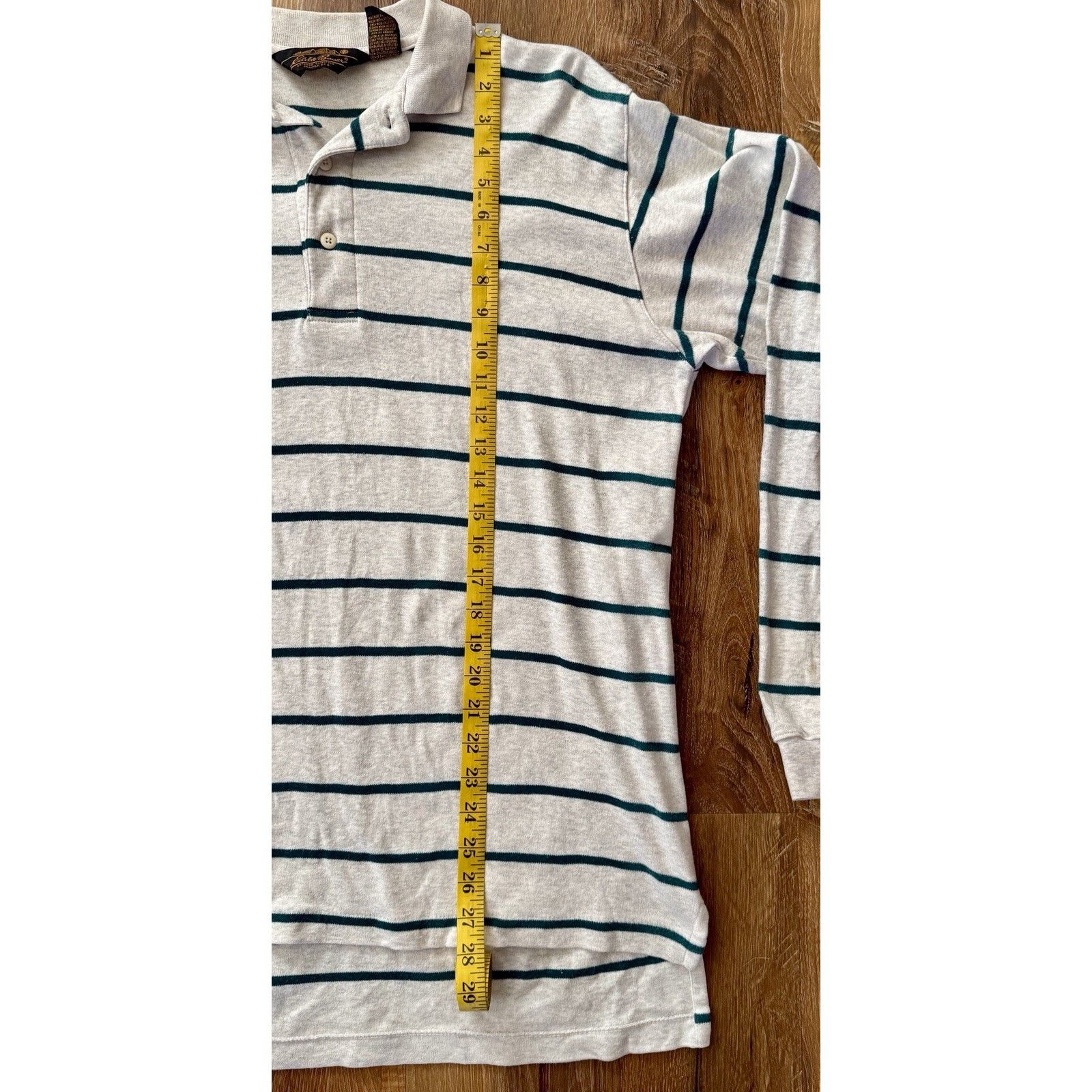 Eddie Bauer Vintage Eddie Bauer Rugby Shirt Men's MT Cream Green Stripe Size US M / EU 48-50 / 2 - 5 Thumbnail