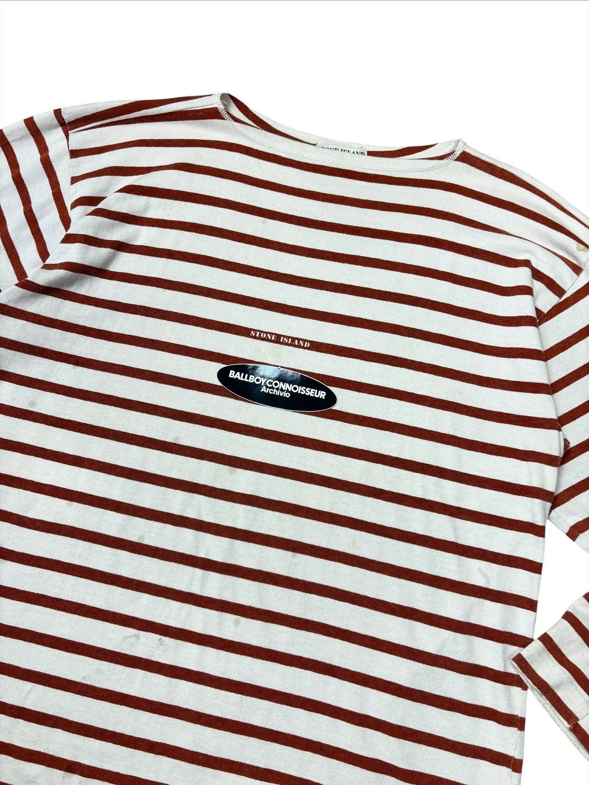 Stone Island VINTAGE STONE ISLAND SPELL OUT STRIPED LONGSHIRT 1989 Size US M / EU 48-50 / 2 - 11 Thumbnail