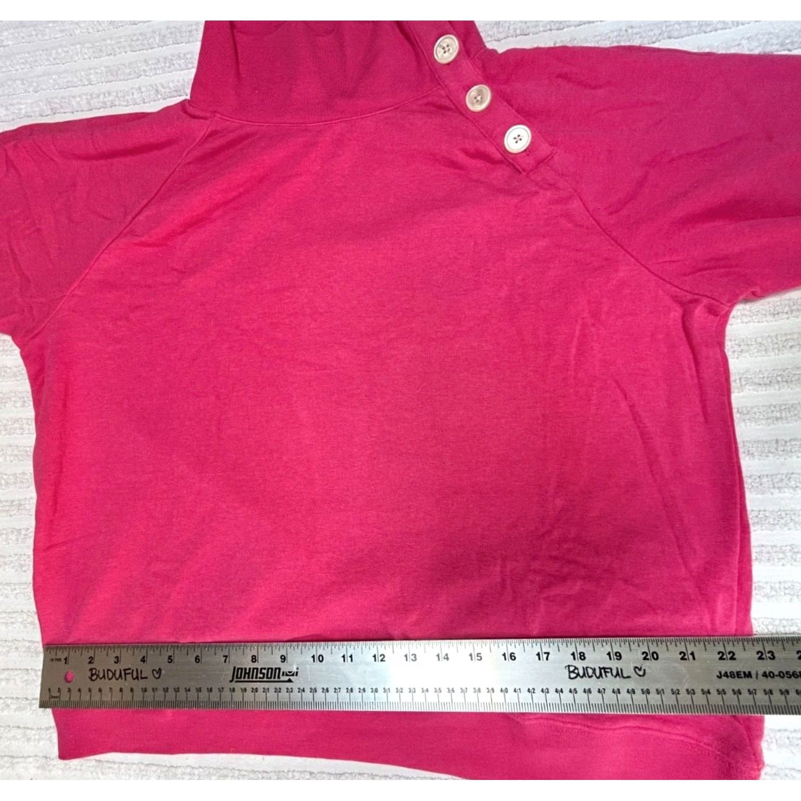 J.Crew J.Crew XL Pink Cloudspun Fleece Sweatshirt Wide Button-Collar Pullover AC689 Shirt Womens XL Pink Cloudspun Fleece Sweatshirt Winter 90s? Size XL / US 12-14 / IT 48-50 - 8 Thumbnail