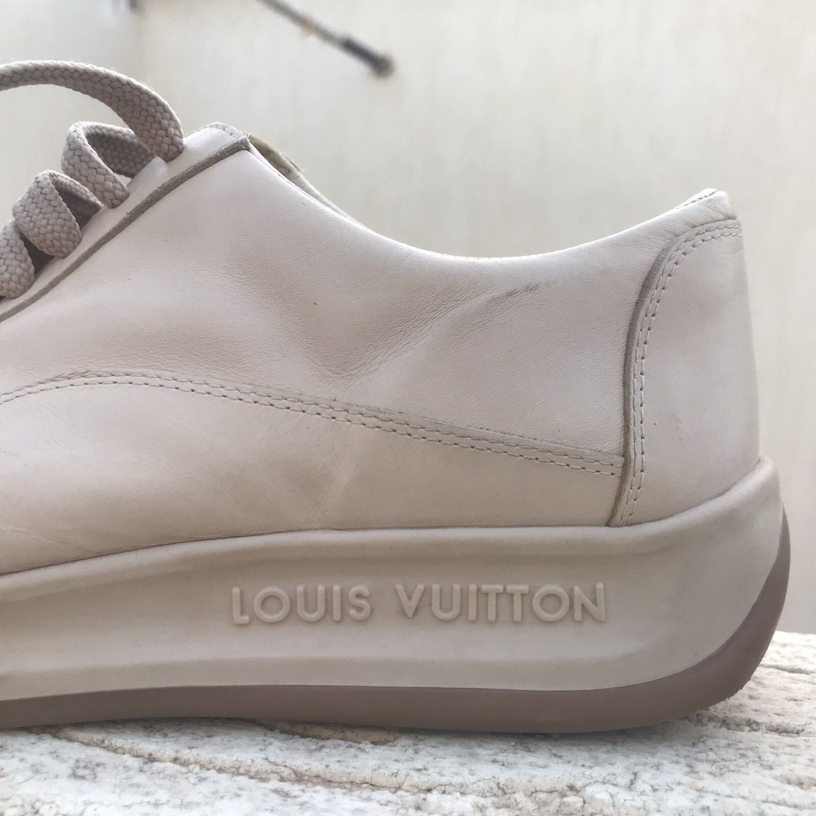 Louis Vuitton VINTAGE Louis Vuitton Sneakers Leather Toe women Beige Size US 7.5 / IT 37.5 - 6 Thumbnail
