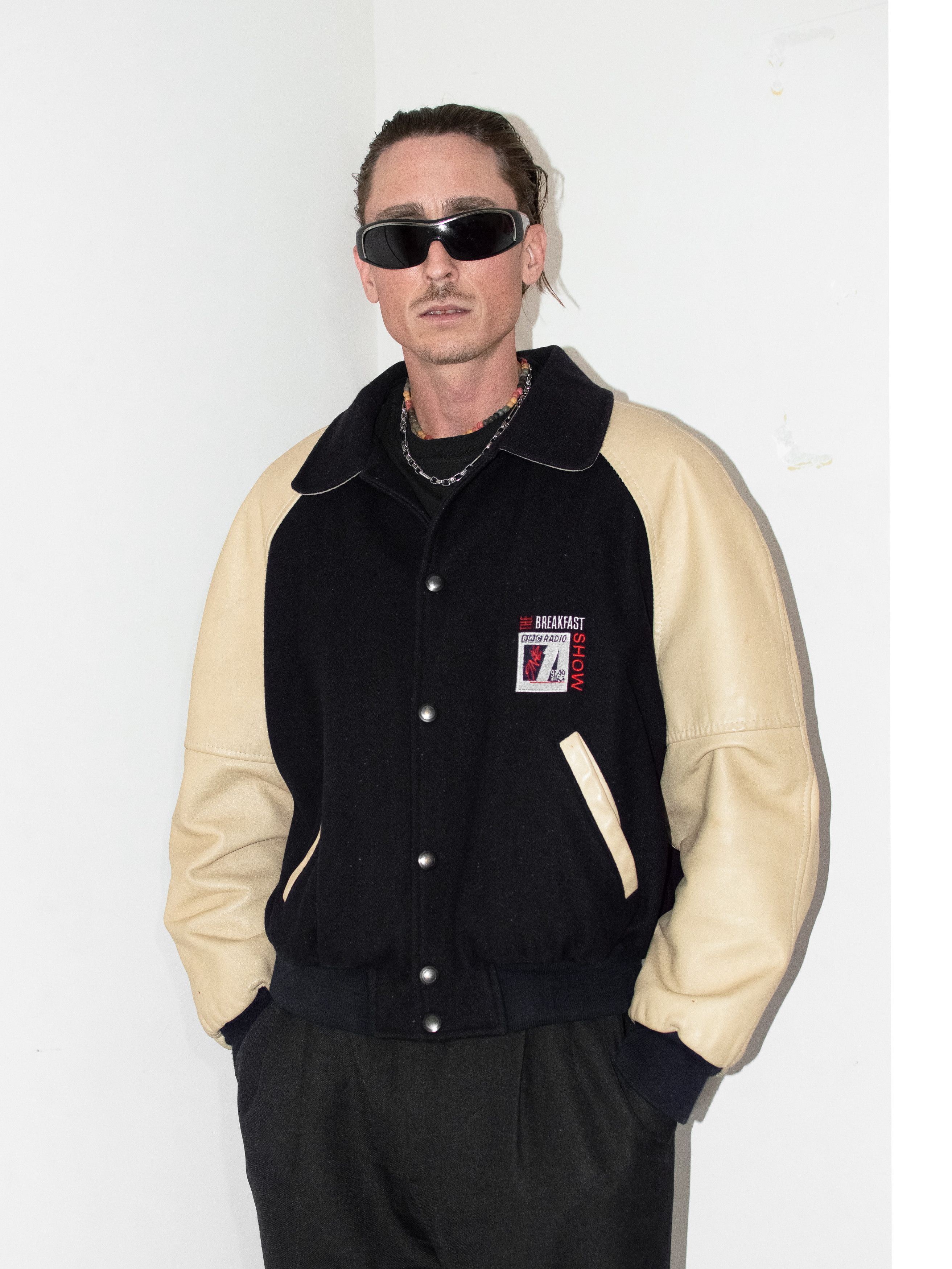 Japanese Brand × Vintage Vintage BBC 1980s Rare Cream leather & Wool Bomber jacket Size US M / EU 48-50 / 2 - 1 Thumbnail