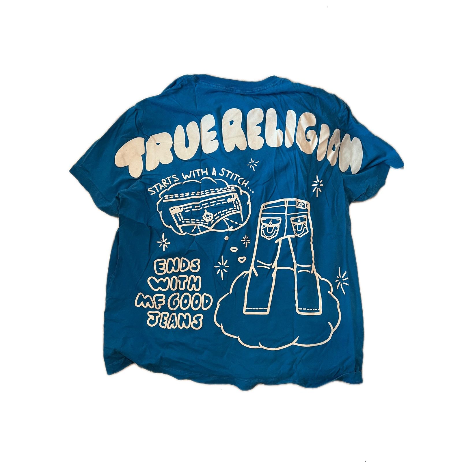 True Religion True Religion Blue MF Good Jeans Graphic Tee Shirt Mens M Size US M / EU 48-50 / 2 - 2 Thumbnail