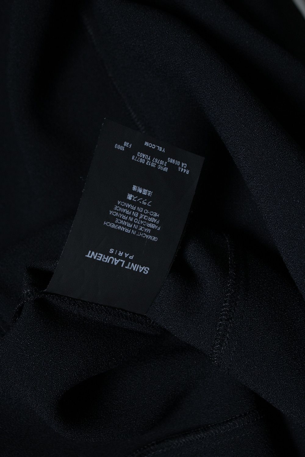 Saint Laurent Paris Saint Laurent, leather trim lace panel dress in black Size S / US 4 / IT 40 - 9 Thumbnail
