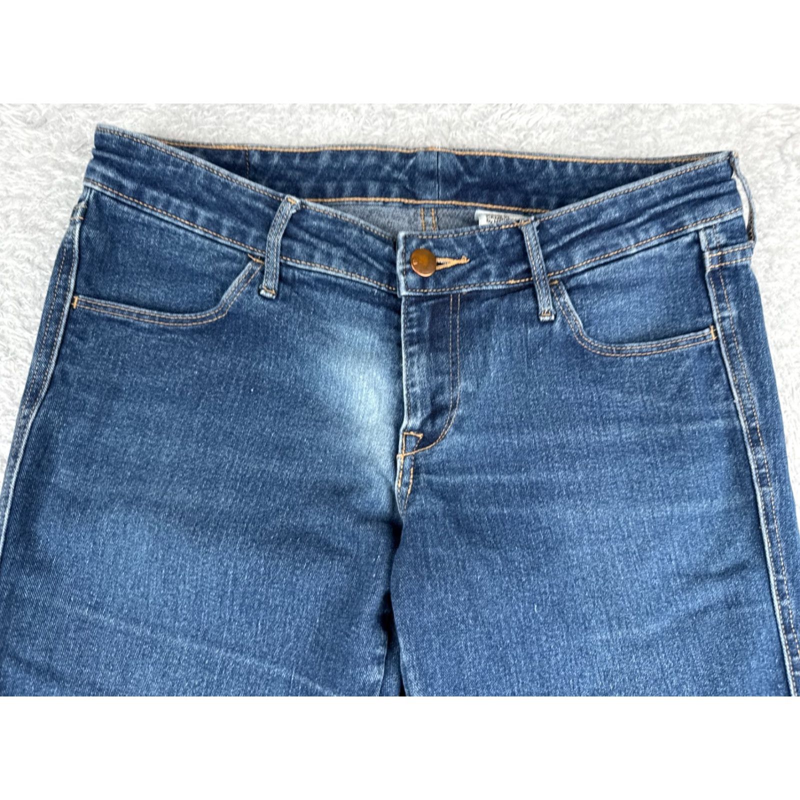 Denime &Denim Jeans Womens 29 Blue Skinny Low Waist Cotton Blend Distressed 29x32 Jeans Size 29" - 4 Thumbnail