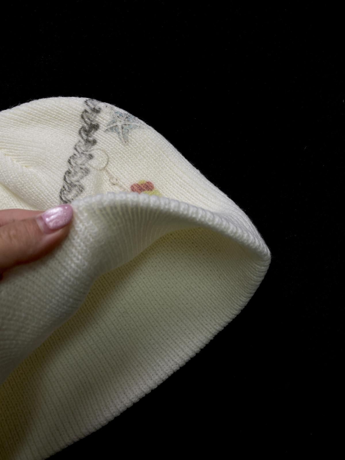 Japanese Brand Rare Y2k Charm Chain Graphic No Cuff Knit Beanie Hat White Size ONE SIZE - 4 Thumbnail
