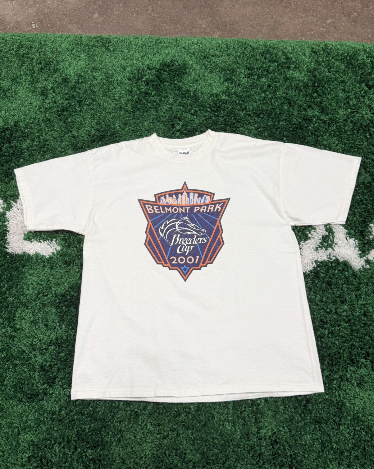Gildan × Vintage 2001 Horse Racing Belmont Park Breeders Cup Tee XL Size US XL / EU 56 / 4 - 1 Thumbnail