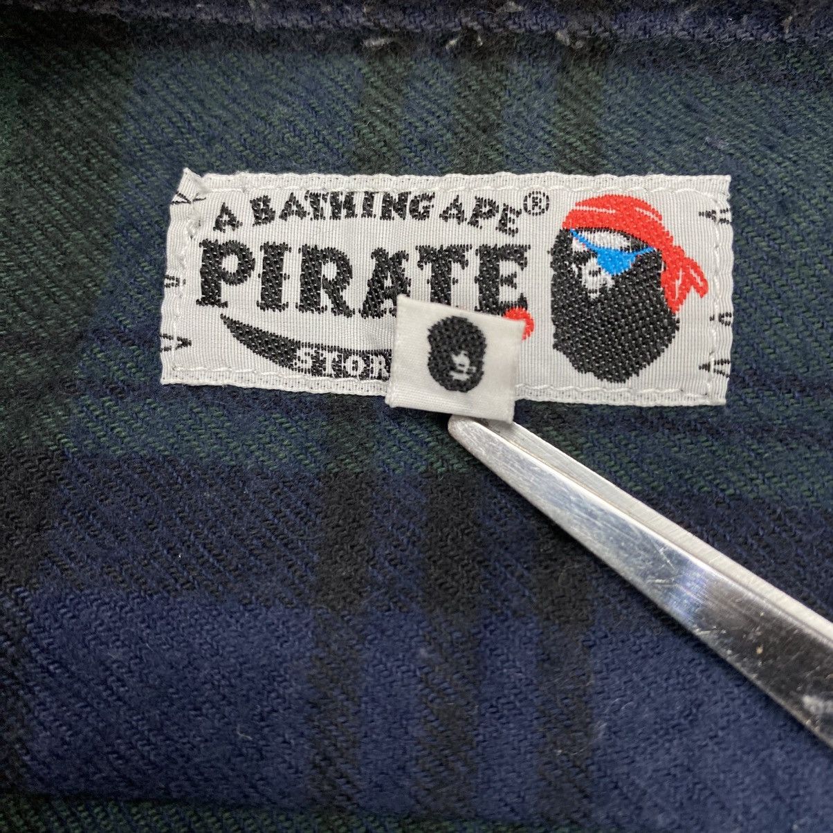 Vintage A Bathing Ape Pirate Plaid Flannel Shirts