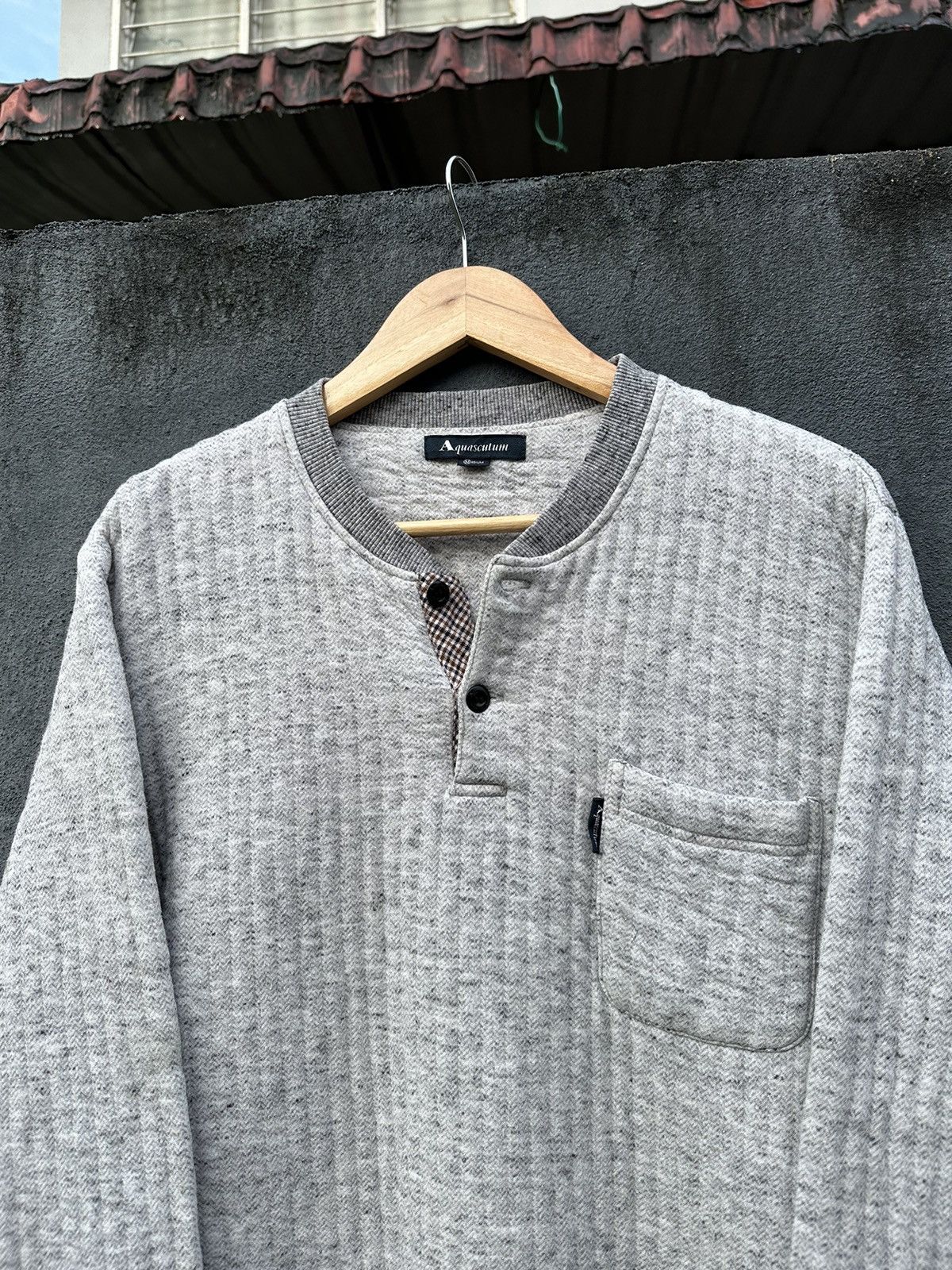 Aquascutum 👹Aquascutum Half Button Long Sleeves Shirt Size US M / EU 48-50 / 2 - 4 Thumbnail
