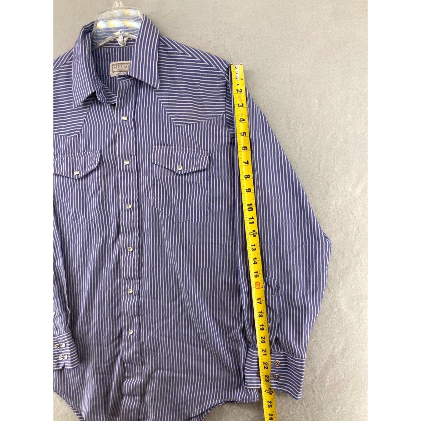 Stetson VINTAGE Stetson Shirt Mens Medium Blue Stripe Cowboy Button Down Long Sleeve USA Made Mens Size US M / EU 48-50 / 2 - 4 Thumbnail