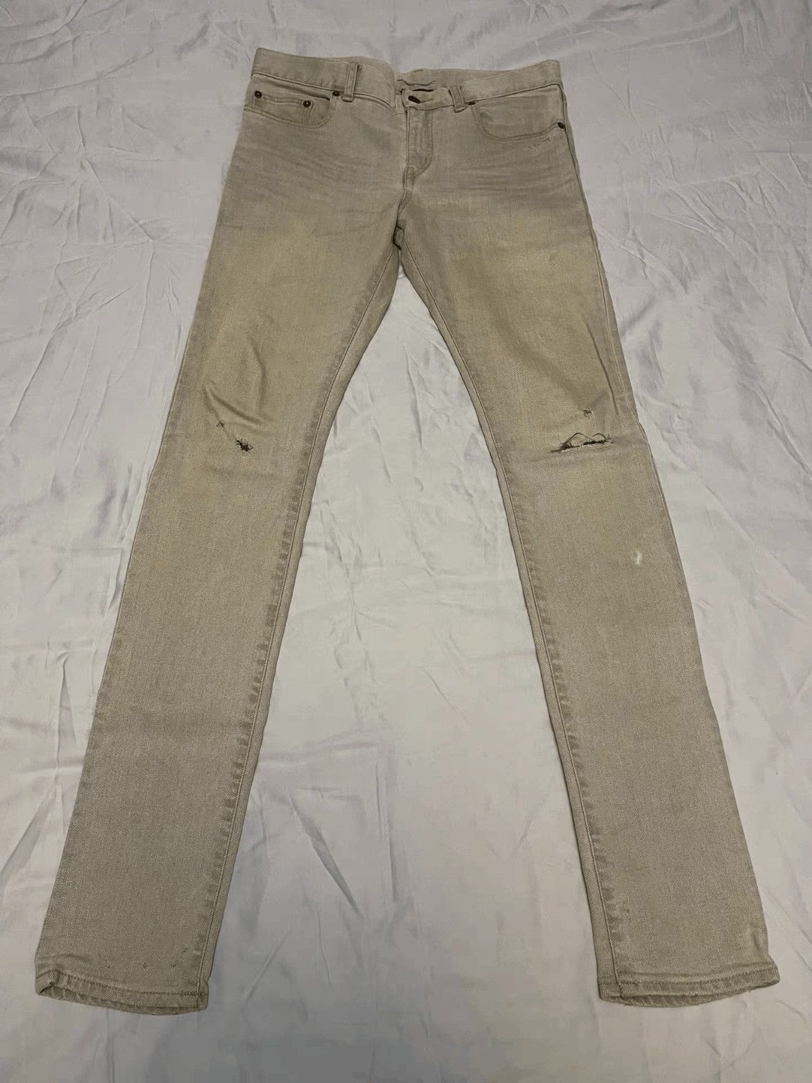 Saint Laurent Paris Saint Laurent Paris 14SS Distressed Mud Washed Denim Size US 30 / EU 46 - 1 Thumbnail
