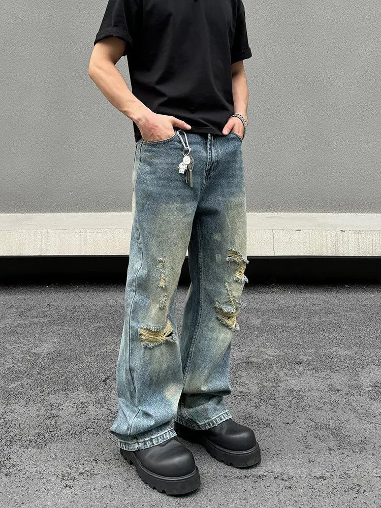Jean Distressed Denim Jeans, Ripped Jeans Size US 32 / EU 48 - 3 Thumbnail