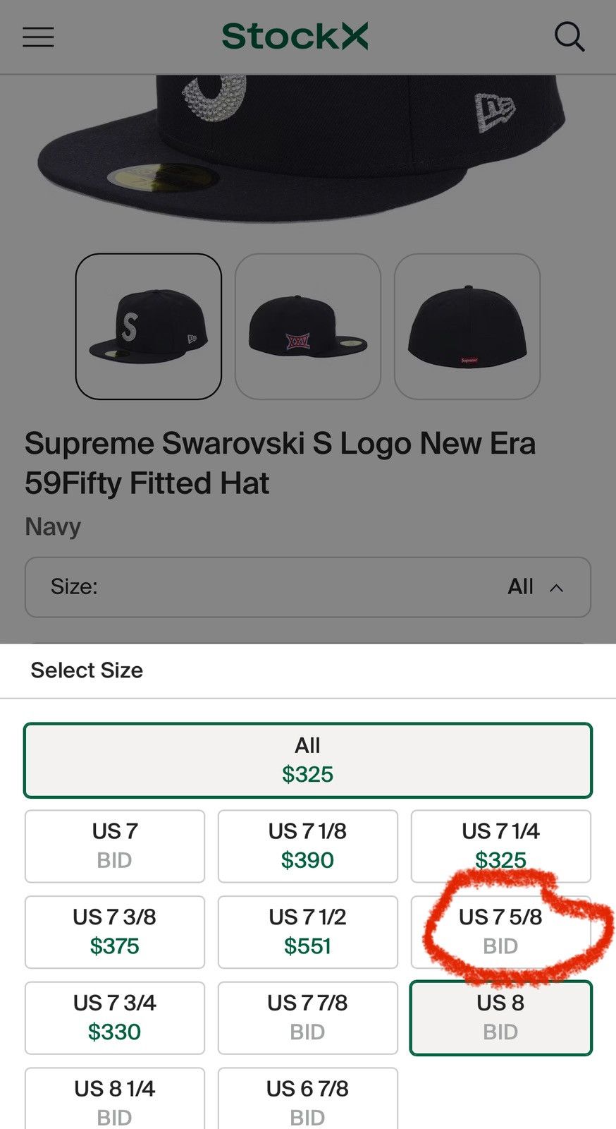 Supreme × Swarovski Supreme X swaraski 7 5/8 fitted Size ONE SIZE - 4 Thumbnail