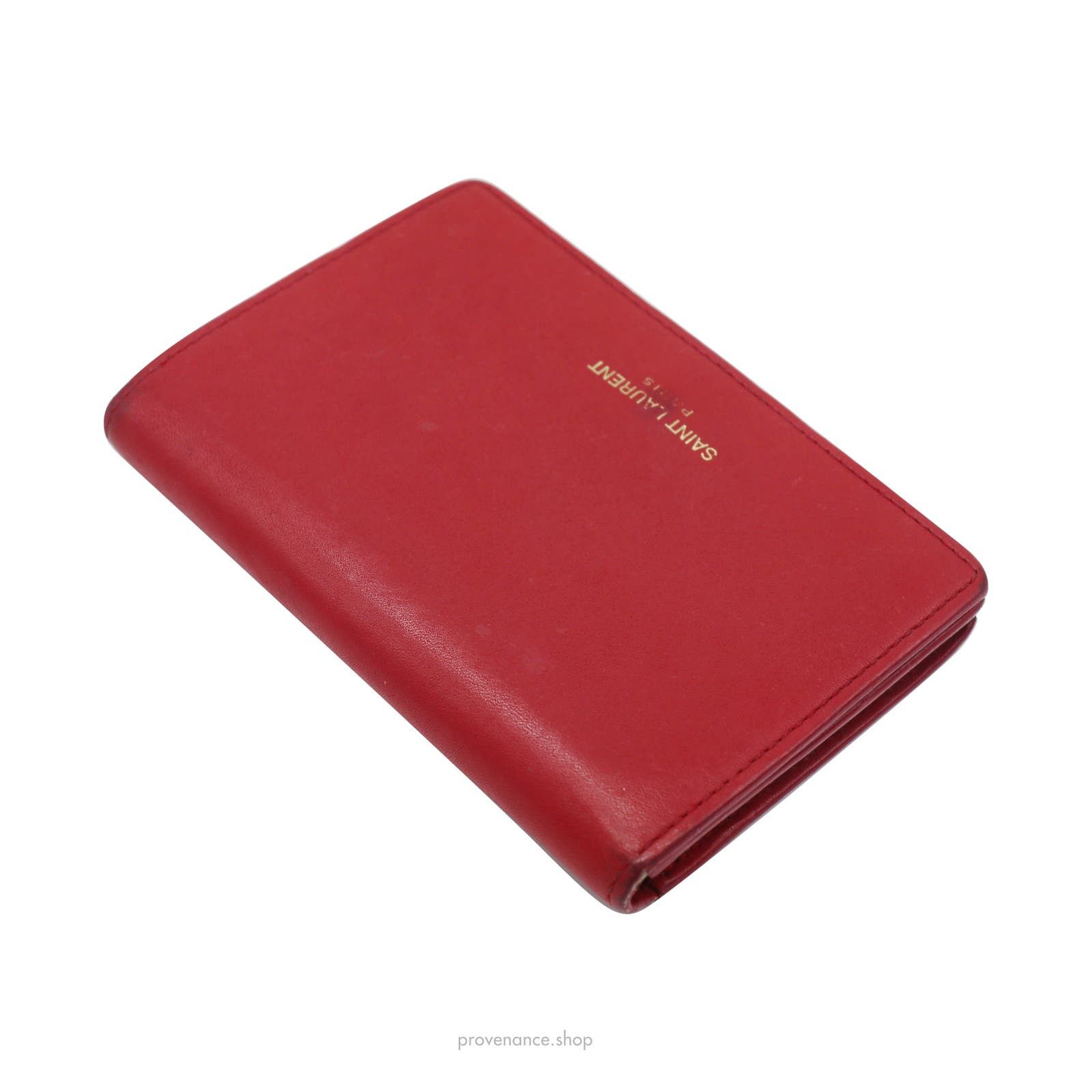 Saint Laurent Paris 🔴 Saint Laurent Paris SLP Card Holder - Poppy Red Leather Size ONE SIZE - 3 Thumbnail