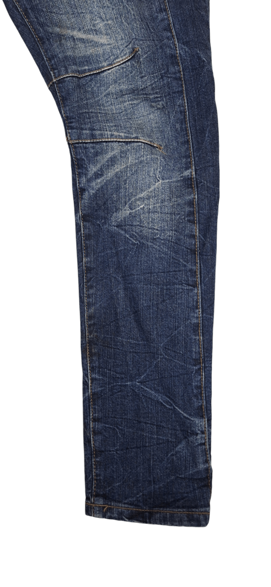 5351 POUR LES HOMMES × Le Grande Bleu (L.G.B.) 5351 Pour Les Femmes Zipper Whiskered Jeans Size 33" - 4 Thumbnail