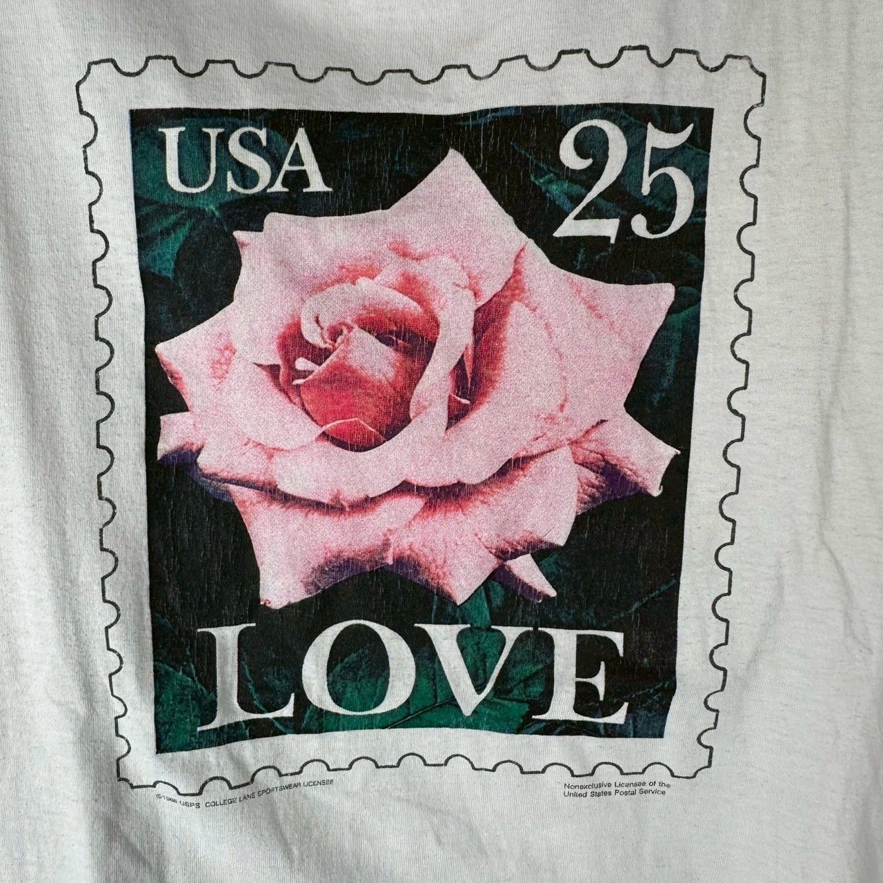 Vintage Vintage 1988 Love Flower USPS Stamp Graphic T-shirt Size US XL / EU 56 / 4 - 2 Thumbnail